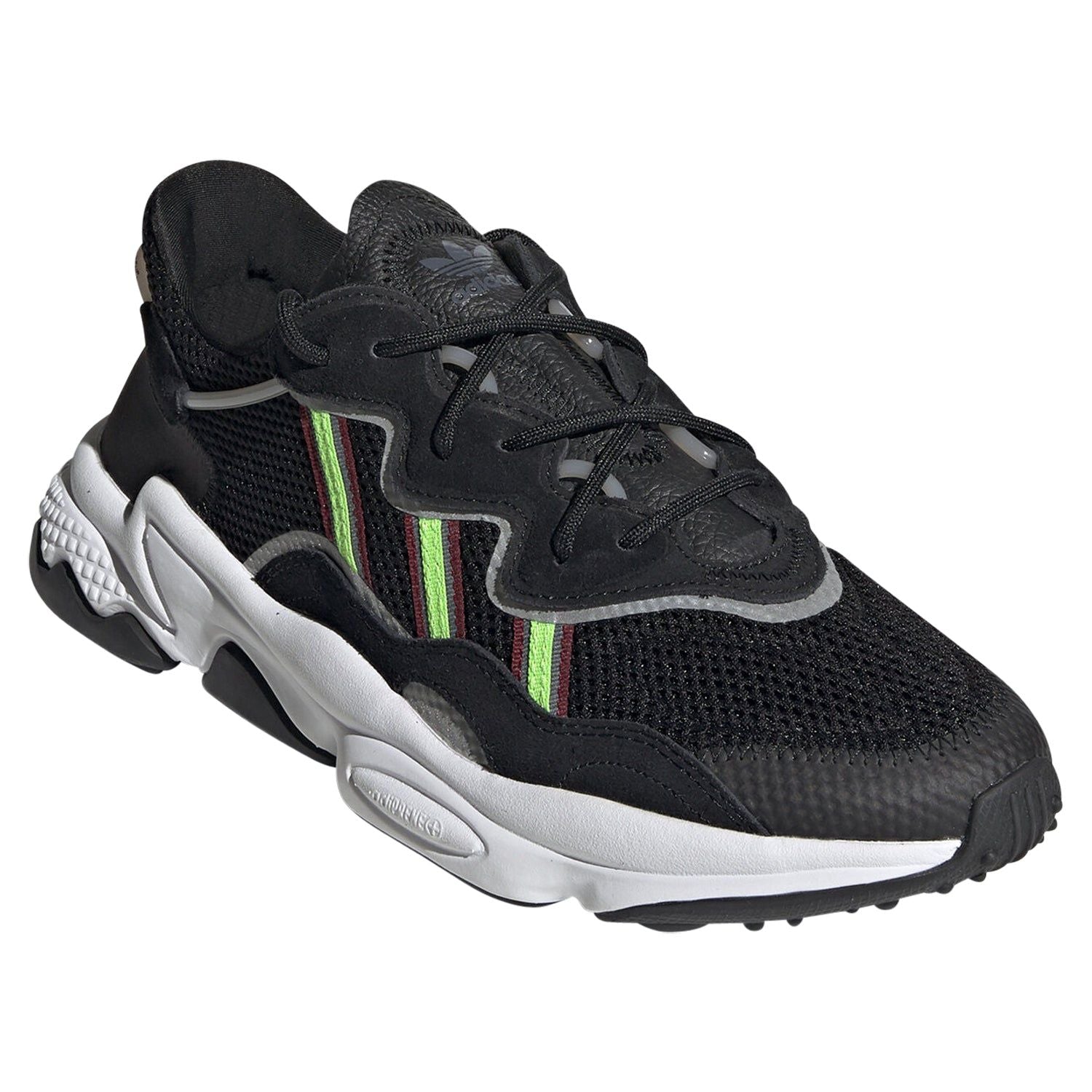 adidas Originals Unisex Ozweego Shoes - Core Black / Solar Green - ViaductClothing - -