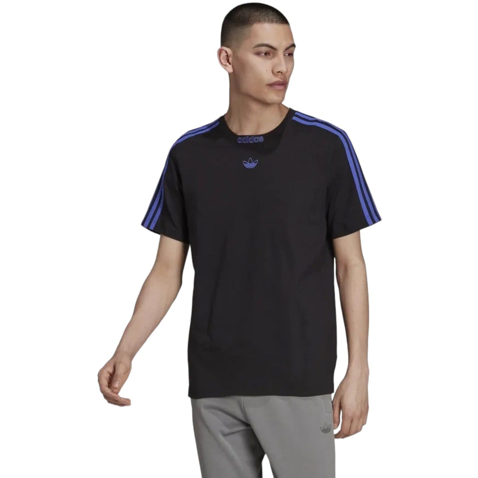 adidas Originals SPRT 3-Stripes Tee - Black / Sonic Ink - ViaductClothing - -