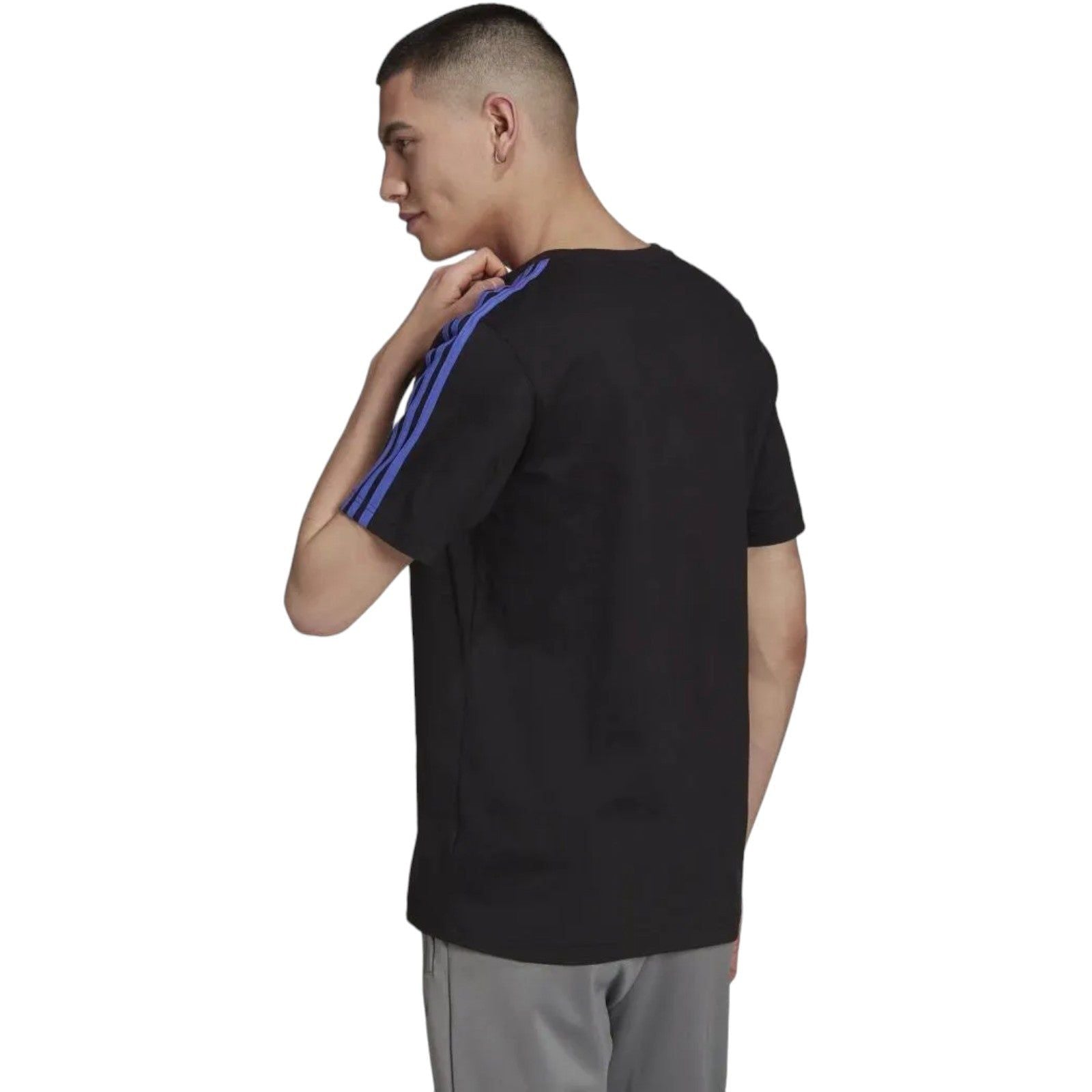 adidas Originals SPRT 3-Stripes Tee - Black / Sonic Ink - ViaductClothing - -