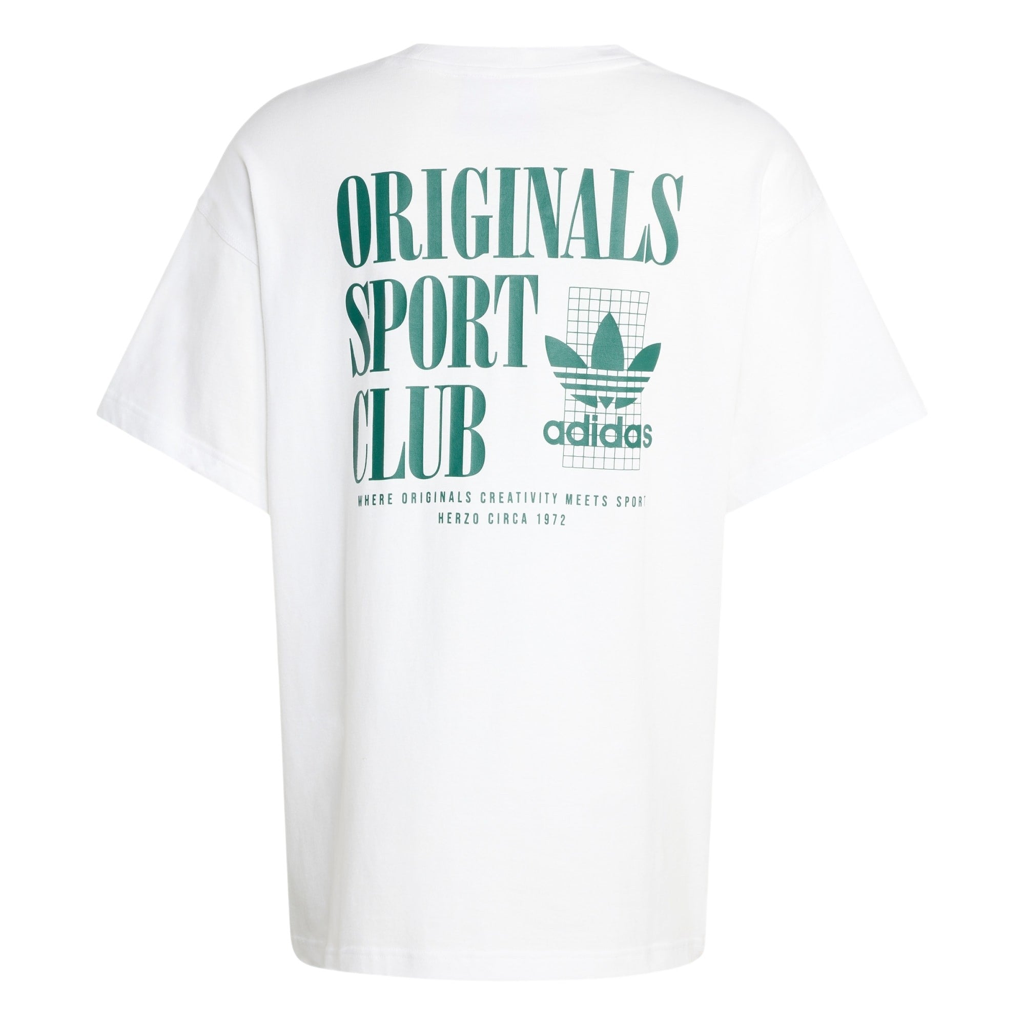 adidas Originals Sport Club Graphic Oversized T-Shirt - White