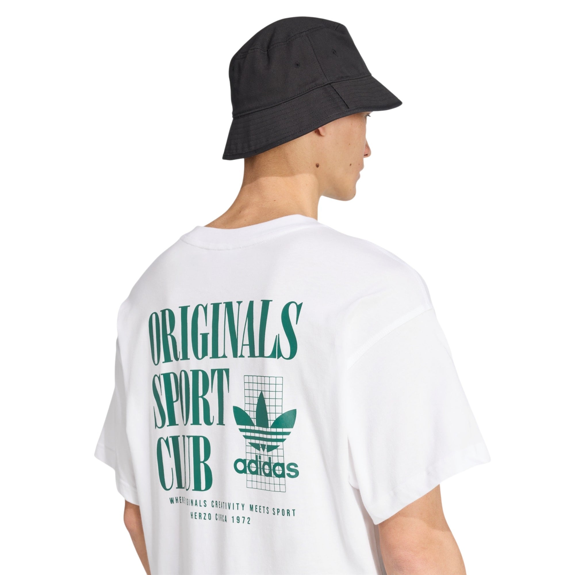 adidas Originals Sport Club Graphic Oversized T-Shirt - White