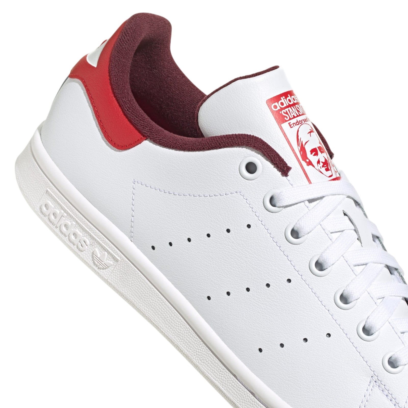 adidas Originals Stan Smith Trainers - Cloud White / Maroon / Better Scarlet