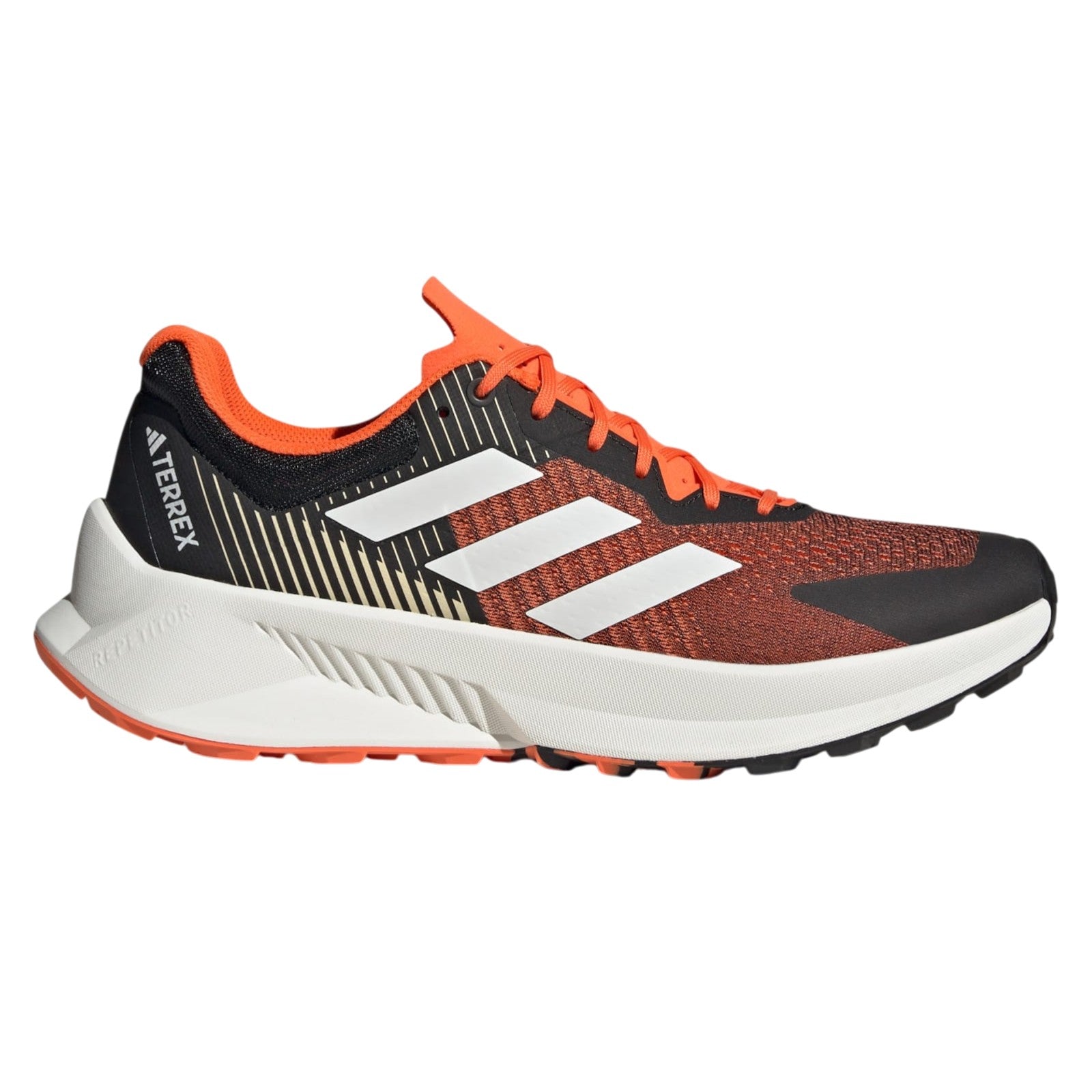 adidas Men's Terrex Soulstride Flow Trail Running Shoes - Core Black / Crystal White / Impact Orange