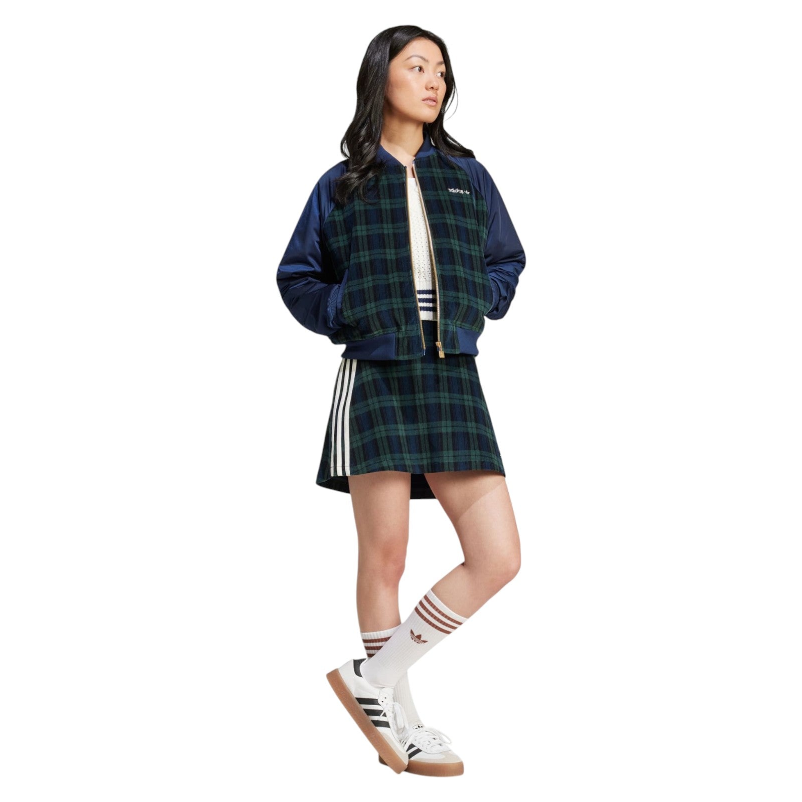 adidas Originals Women's Tartan Collegiate Jacket - Navy