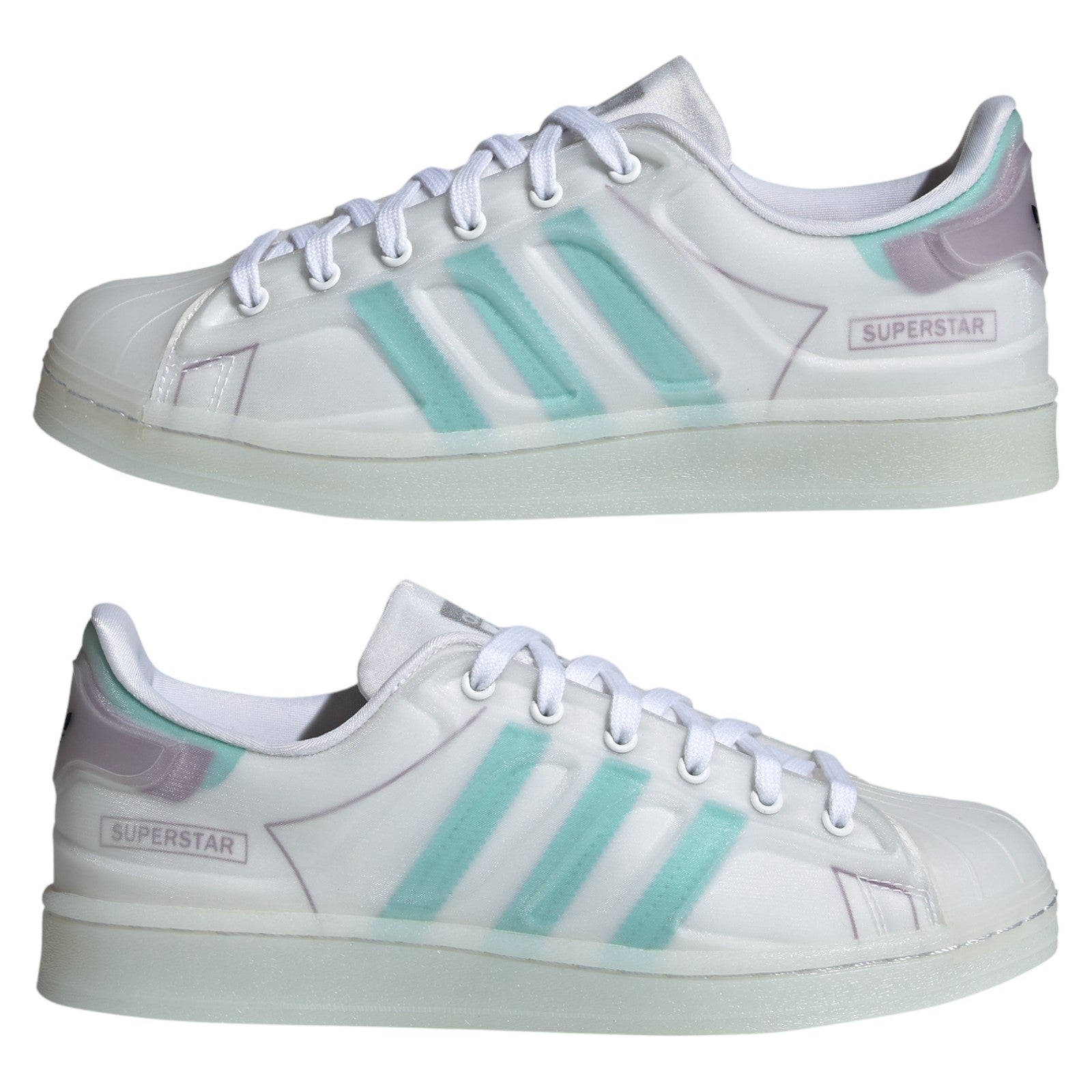 adidas Originals Womens Superstar Futureshell Shoes - Cloud White / Acid Mint