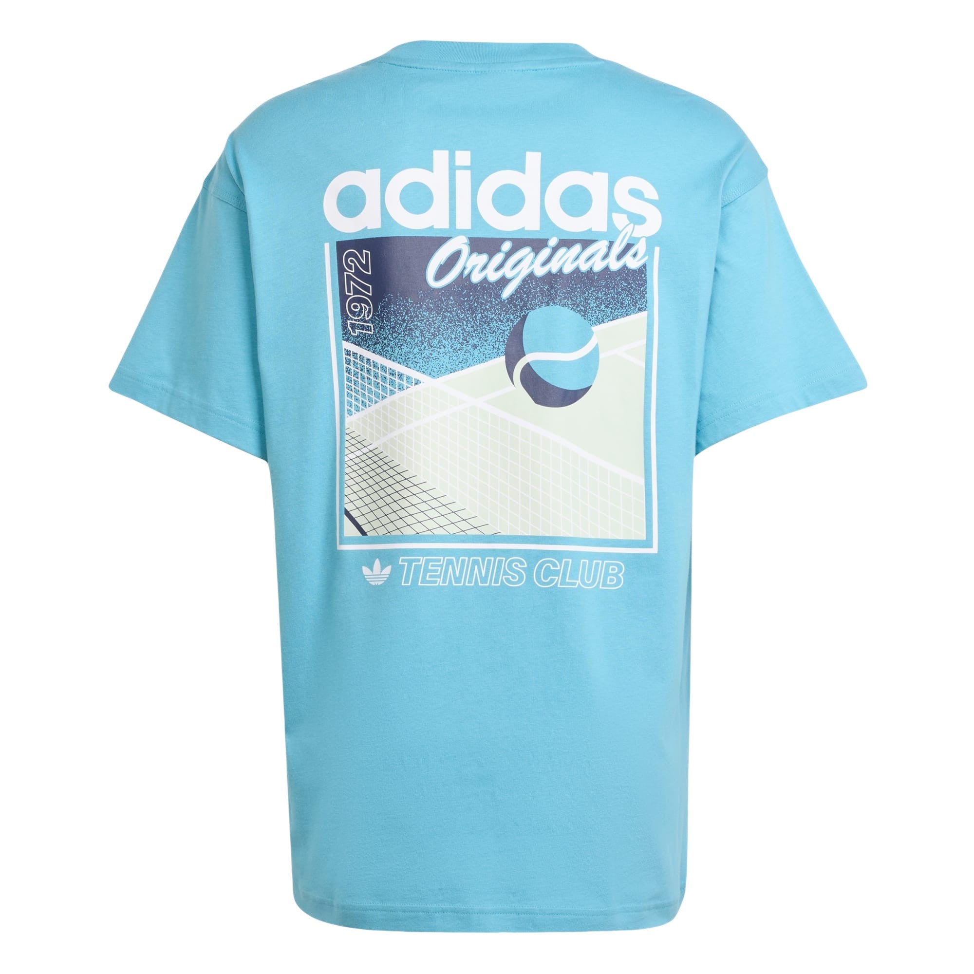 adidas Originals Tennis Retro Graphic Crew Neck T Shirt - Preloved Blue