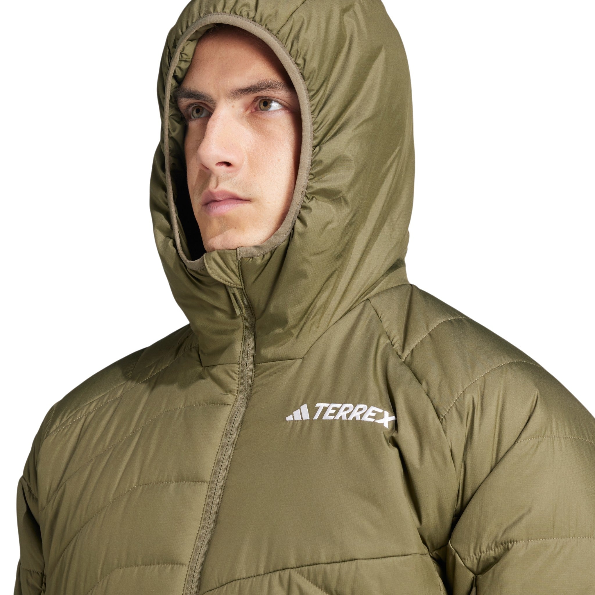 adidas Men's Terrex Multi Synthetic Insulated Hooded Jacket - Olive Strata