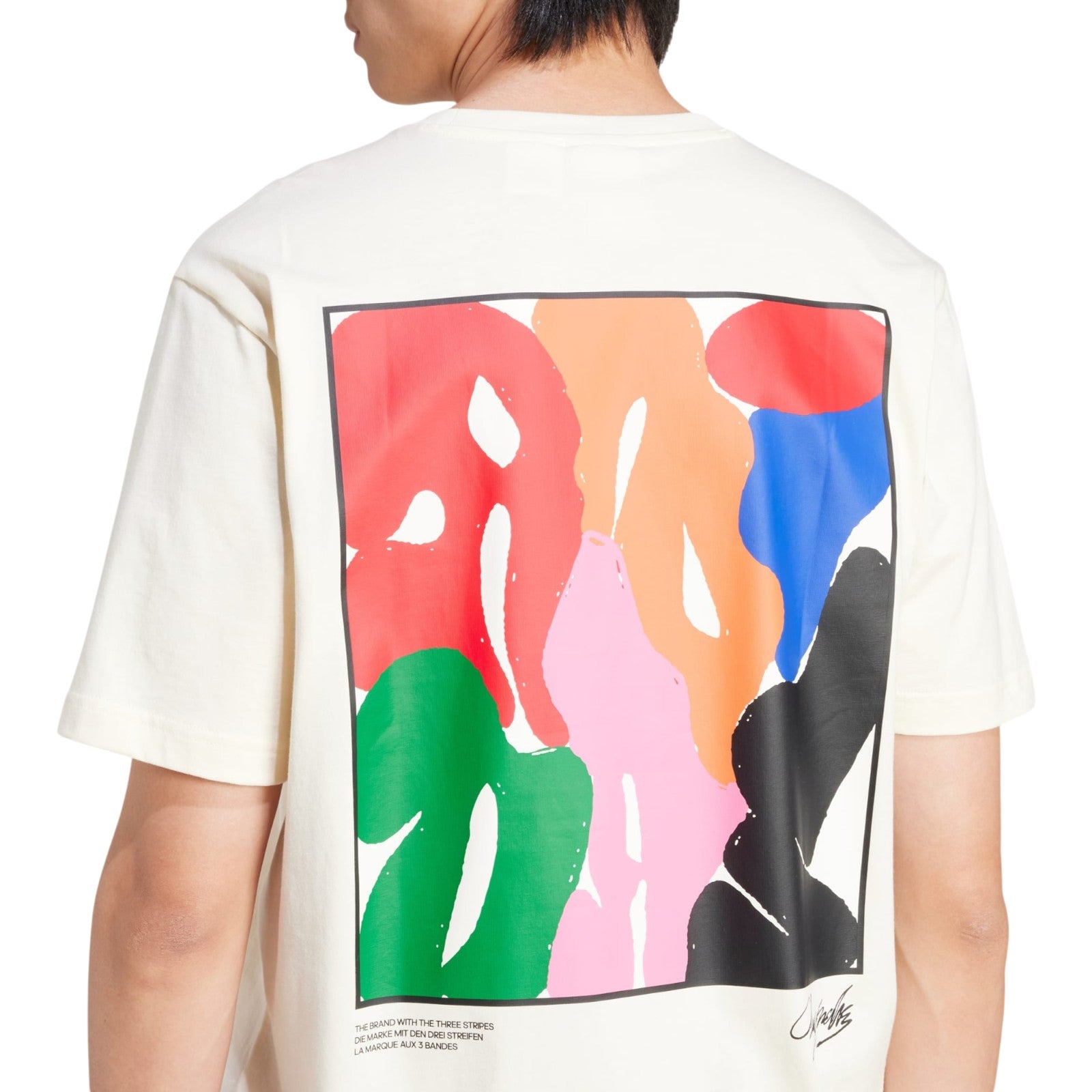 adidas Originals Men's Fashion Arty Graphic T-Shirt - Cream White