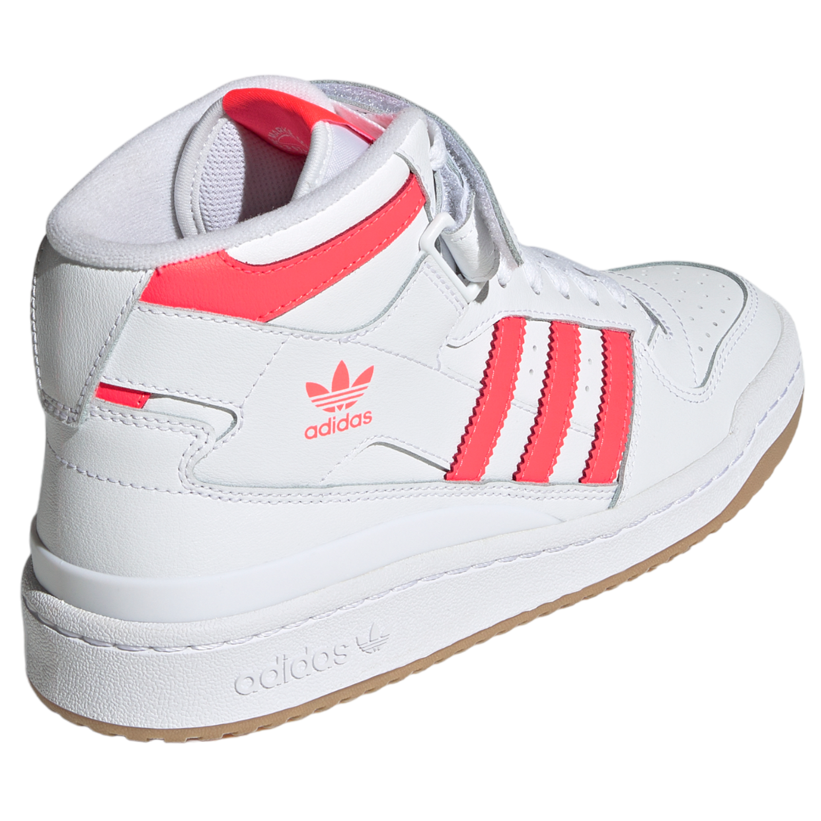 adidas Originals Womens Forum Mid Shoes - White / Turbo Pink - ViaductClothing - -