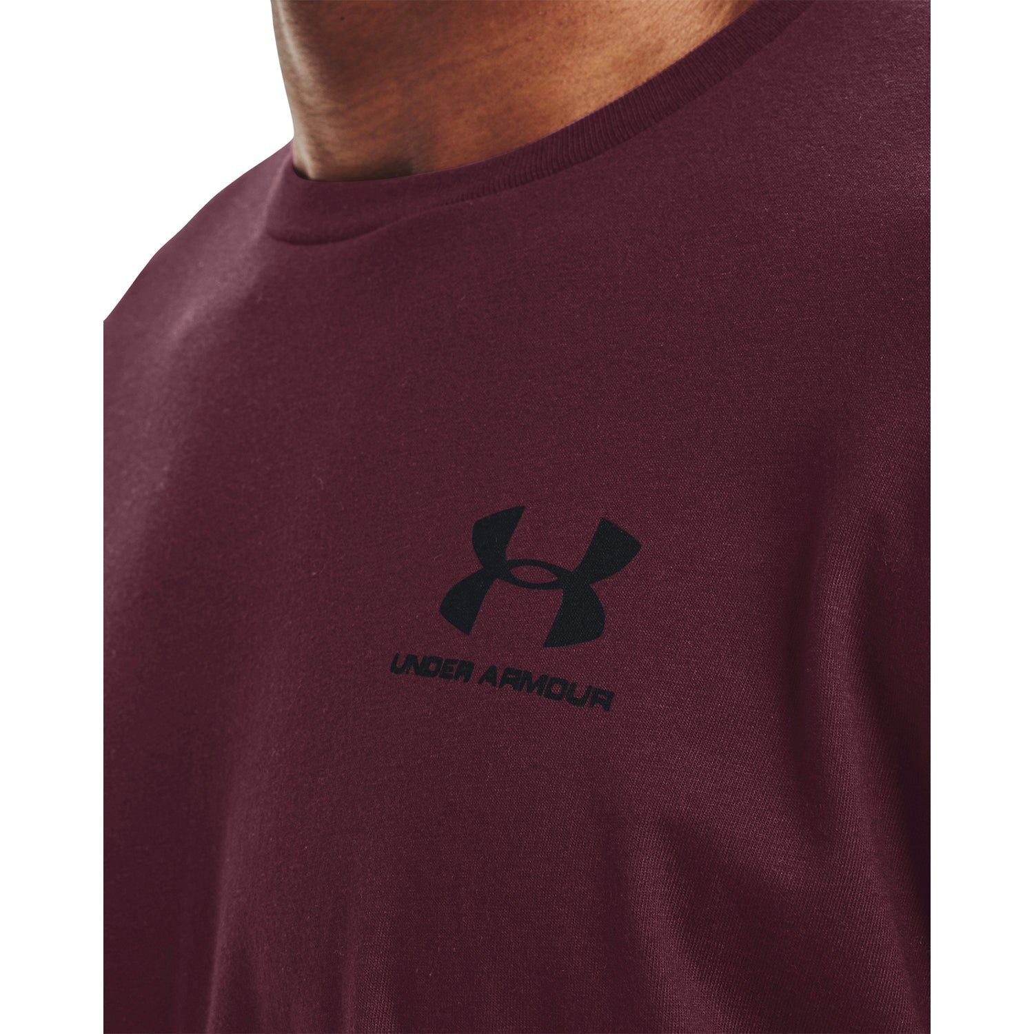 Under Armour Sportstyle Left Chest Long Sleeve Tee - Burgundy - ViaductClothing - -