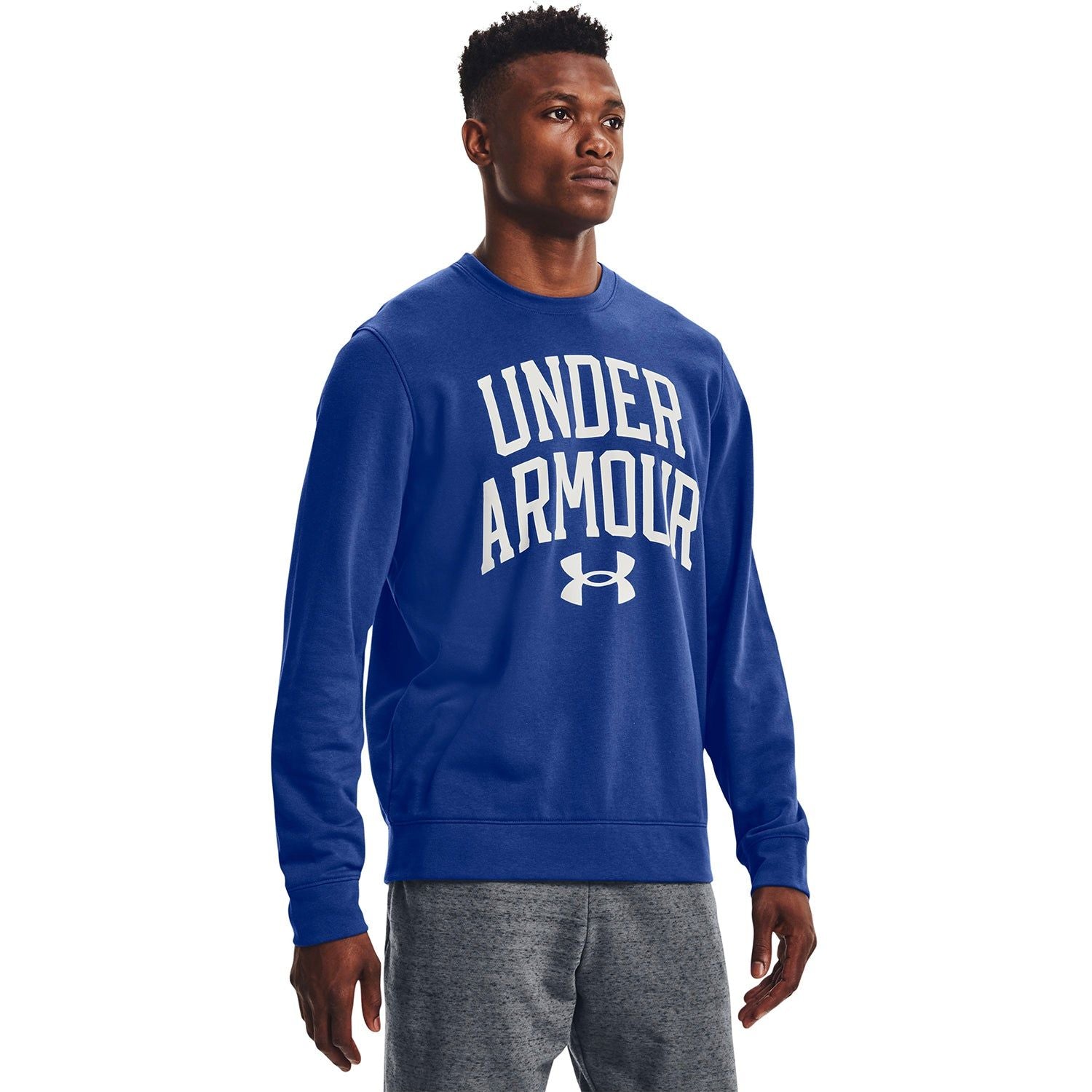 Under Armour UA Rival Terry Crew Sweatshirt - Blue - ViaductClothing -  -