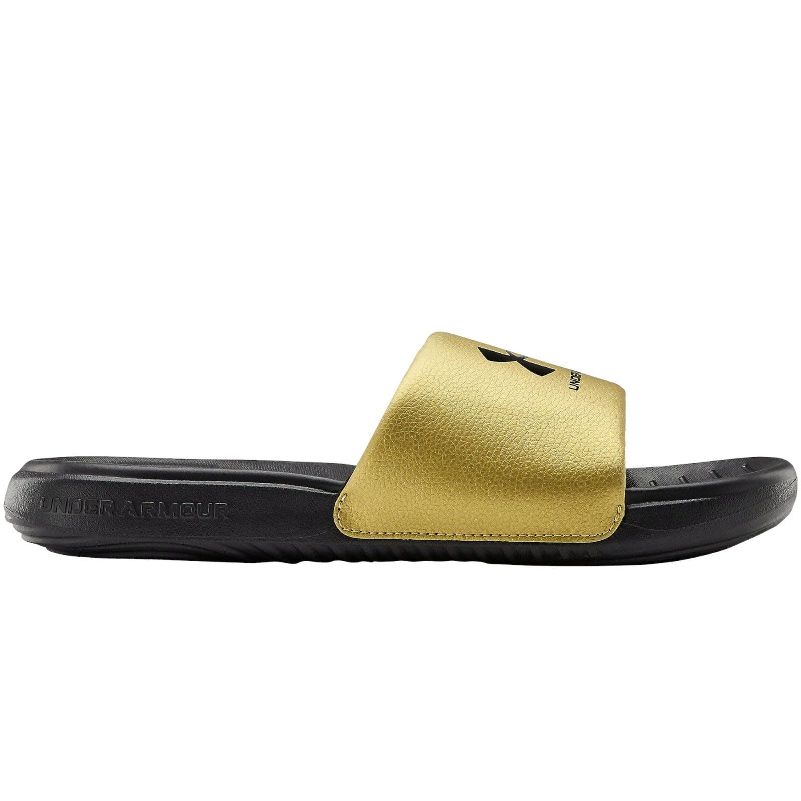 Under Armour Womens Ansa Fixed Slides - Black Gold - ViaductClothing - -