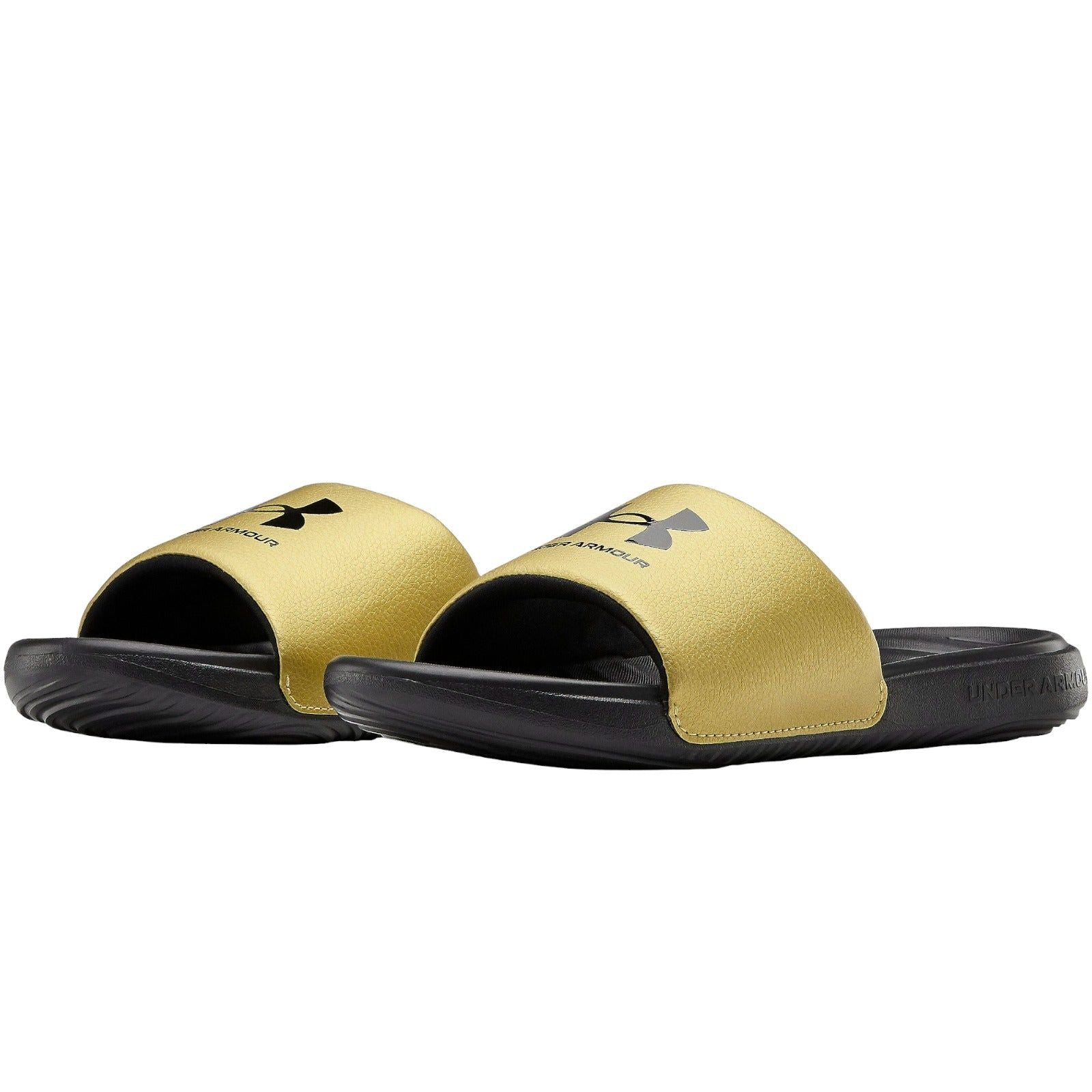 Under Armour Womens Ansa Fixed Slides - Black Gold - ViaductClothing - -
