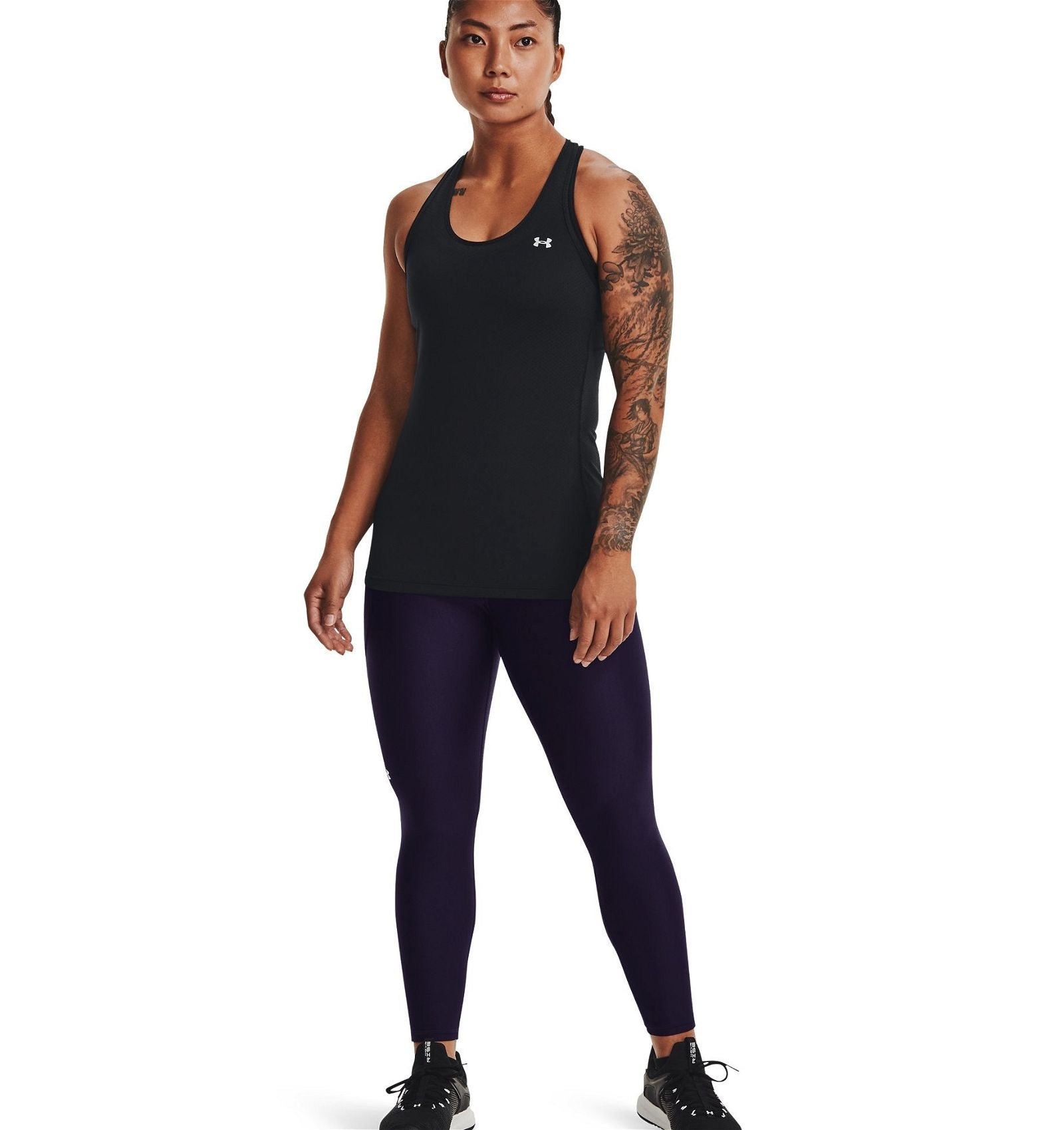 Under Armour Womens Training Heat Gear Ankle Length Leggings Tights - Purple - ViaductClothing - -