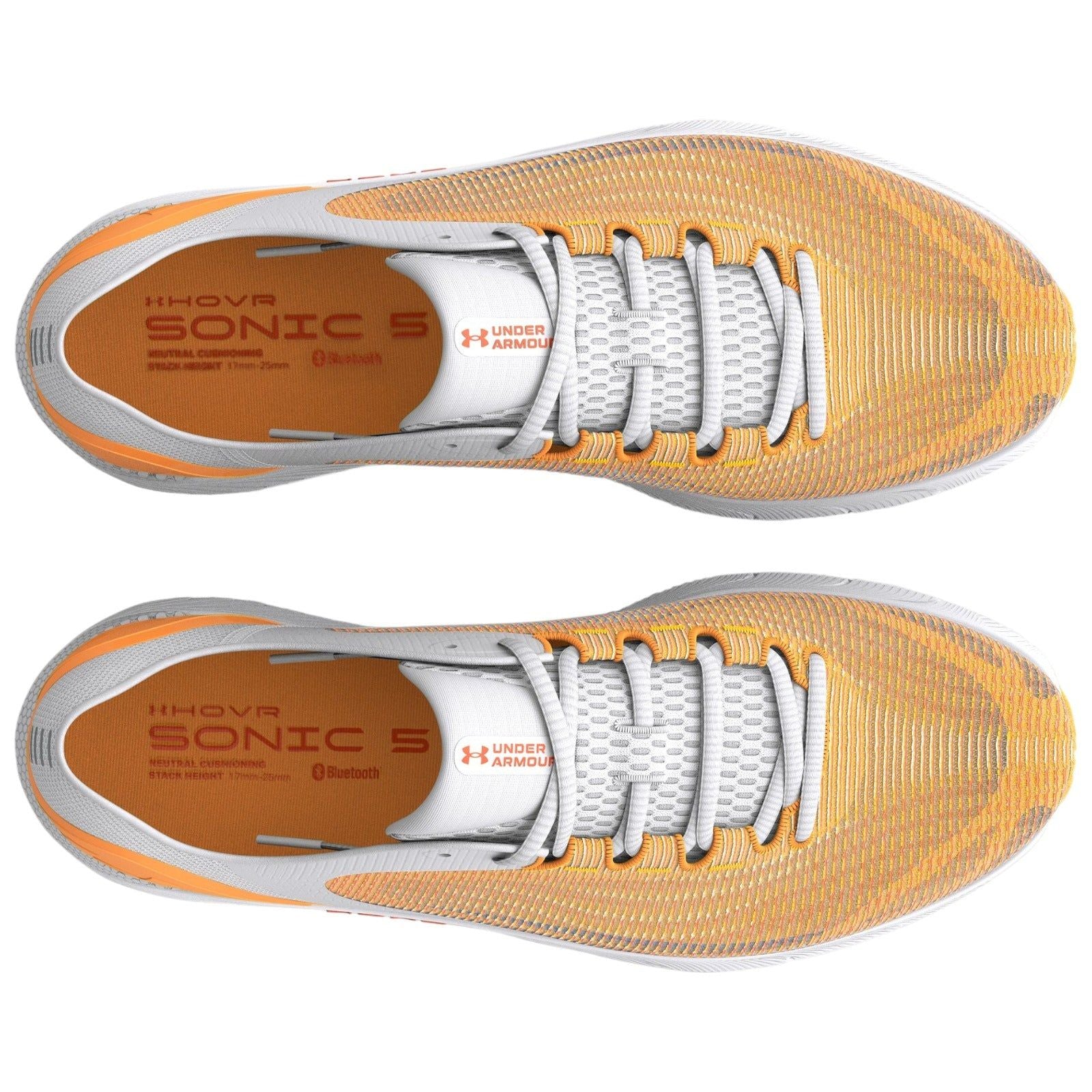 Under Armour Womens UA HOVR Sonic 5 Breeze Running Shoes - White Orange - ViaductClothing - -
