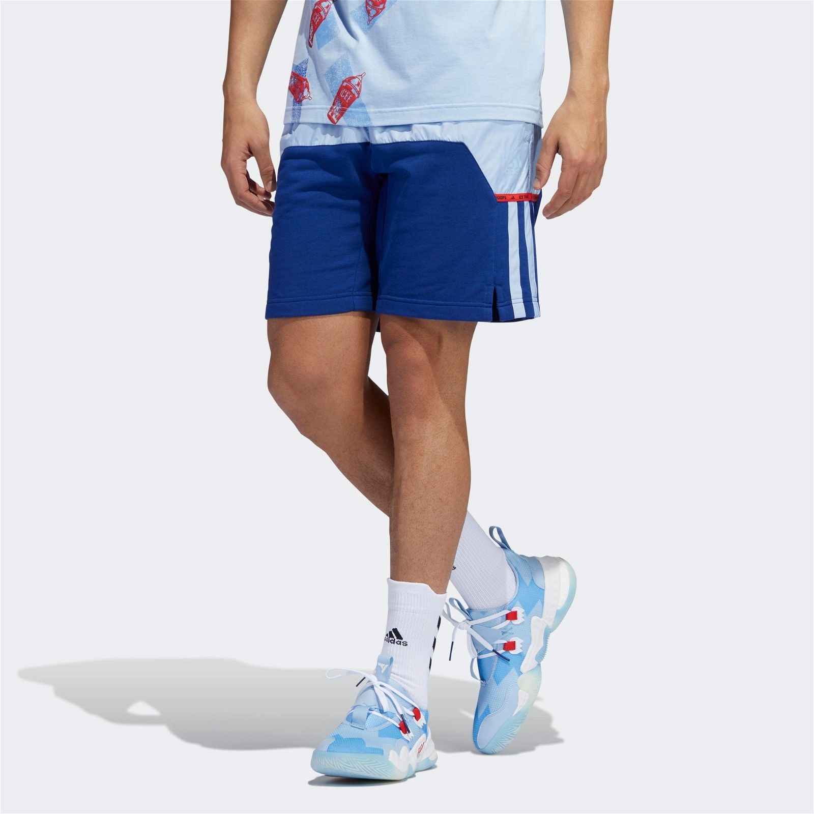 adidas Trae Young Basketball Shorts - Glow Blue / Victory Blue - ViaductClothing - -