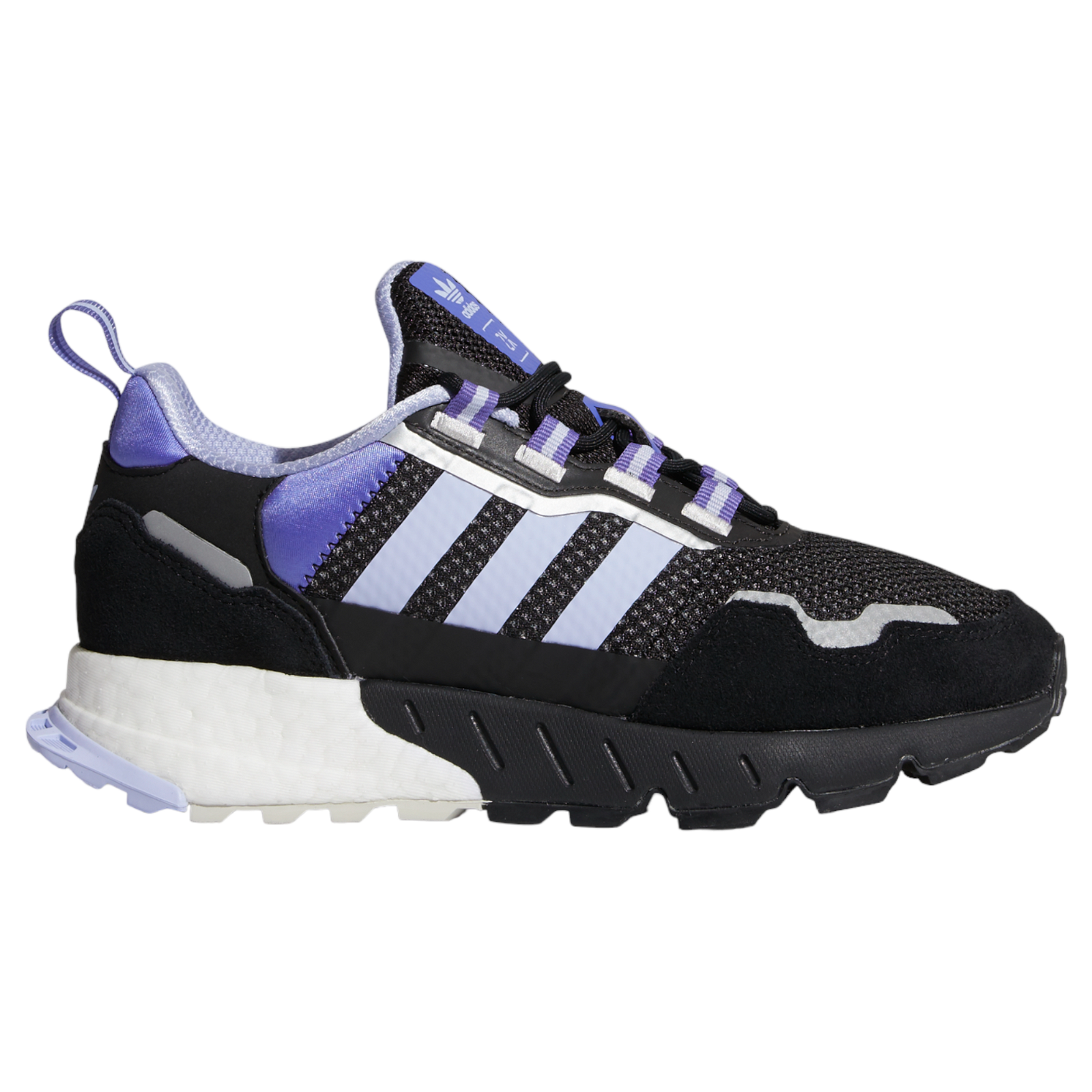 yk adidas Originals Womens ZX 1K Boost Trainers - Black / Violet Tone