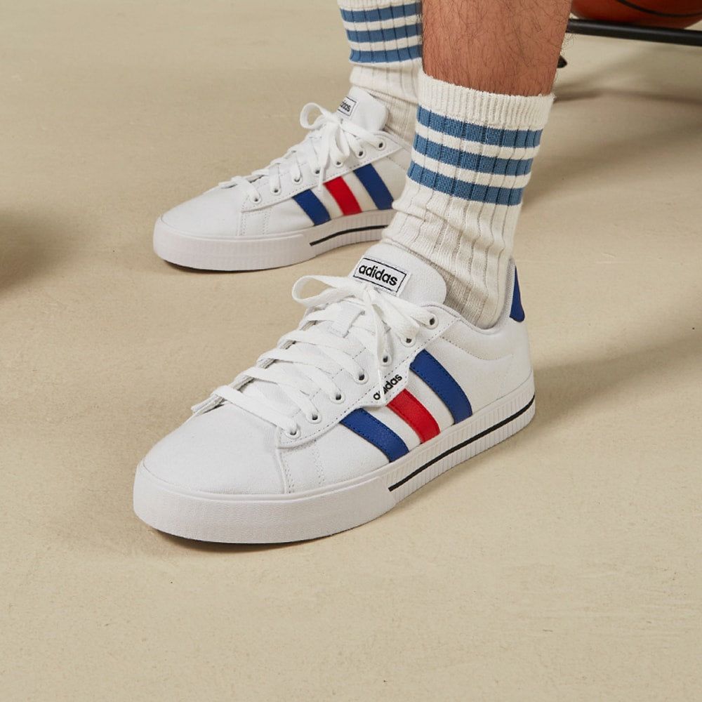 adidas Daily 3.0 Shoes - Cloud White / Royal Blue / Vivid Red - ViaductClothing - -