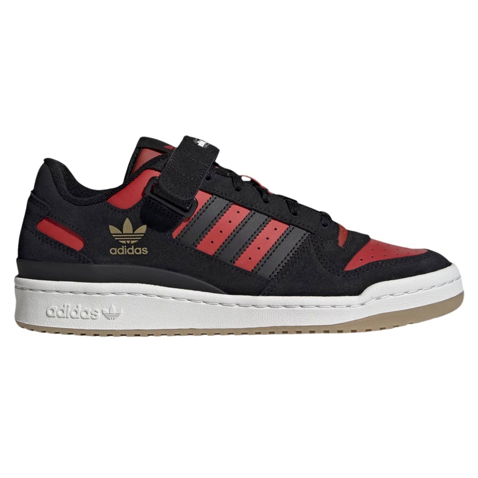 adidas Originals Forum Low Trainers - Core Black / Vivid Red - ViaductClothing - -