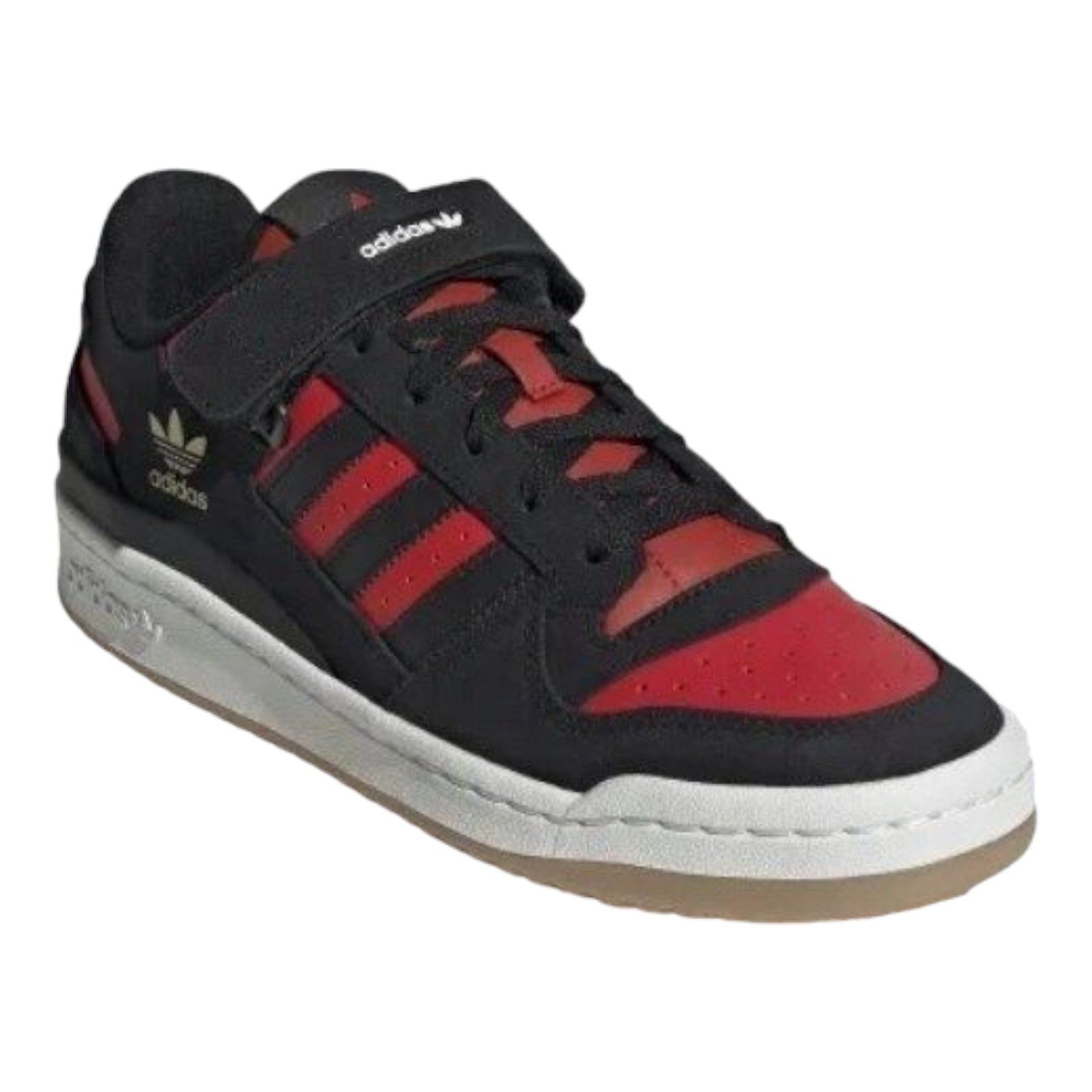adidas Originals Forum Low Trainers - Core Black / Vivid Red - ViaductClothing - -