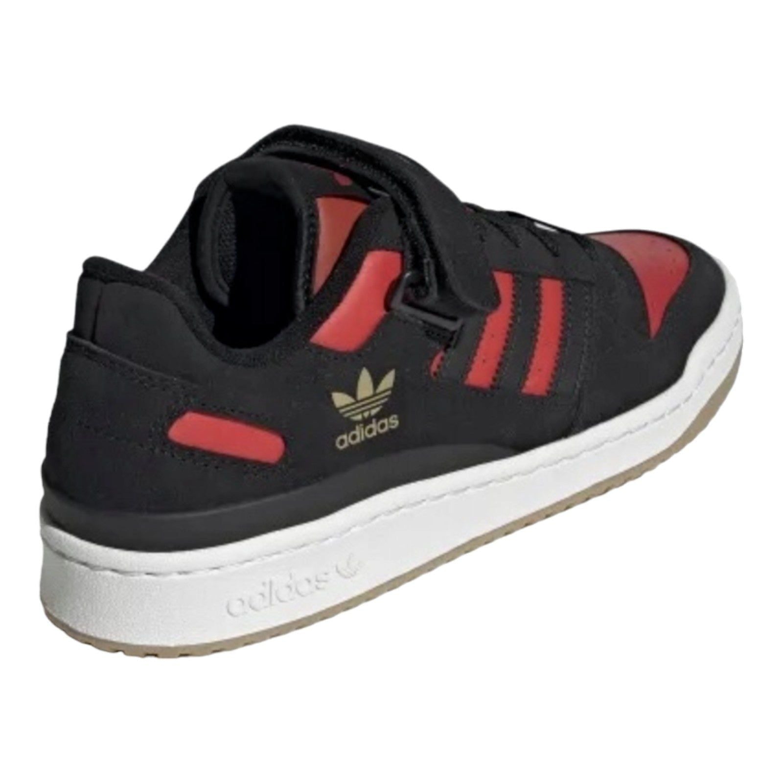 adidas Originals Forum Low Trainers - Core Black / Vivid Red - ViaductClothing - -