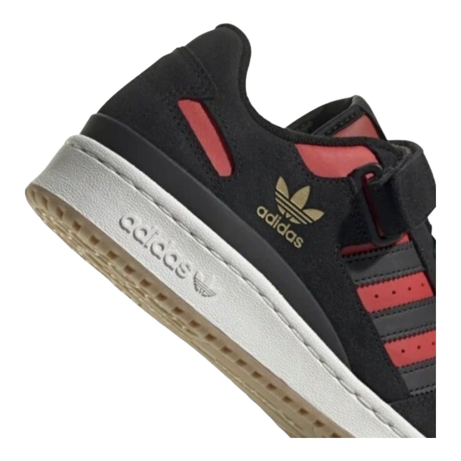 adidas Originals Forum Low Trainers - Core Black / Vivid Red - ViaductClothing - -