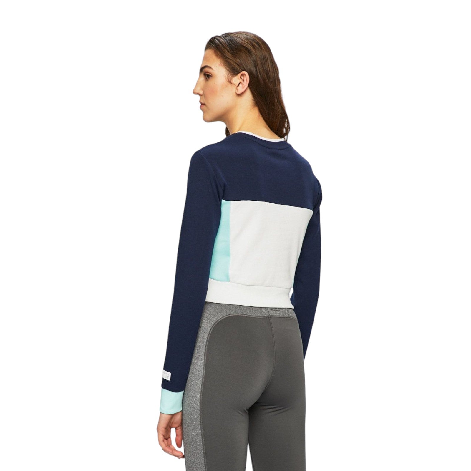 New Balance Womens Athletics Crop Sweat - Navy