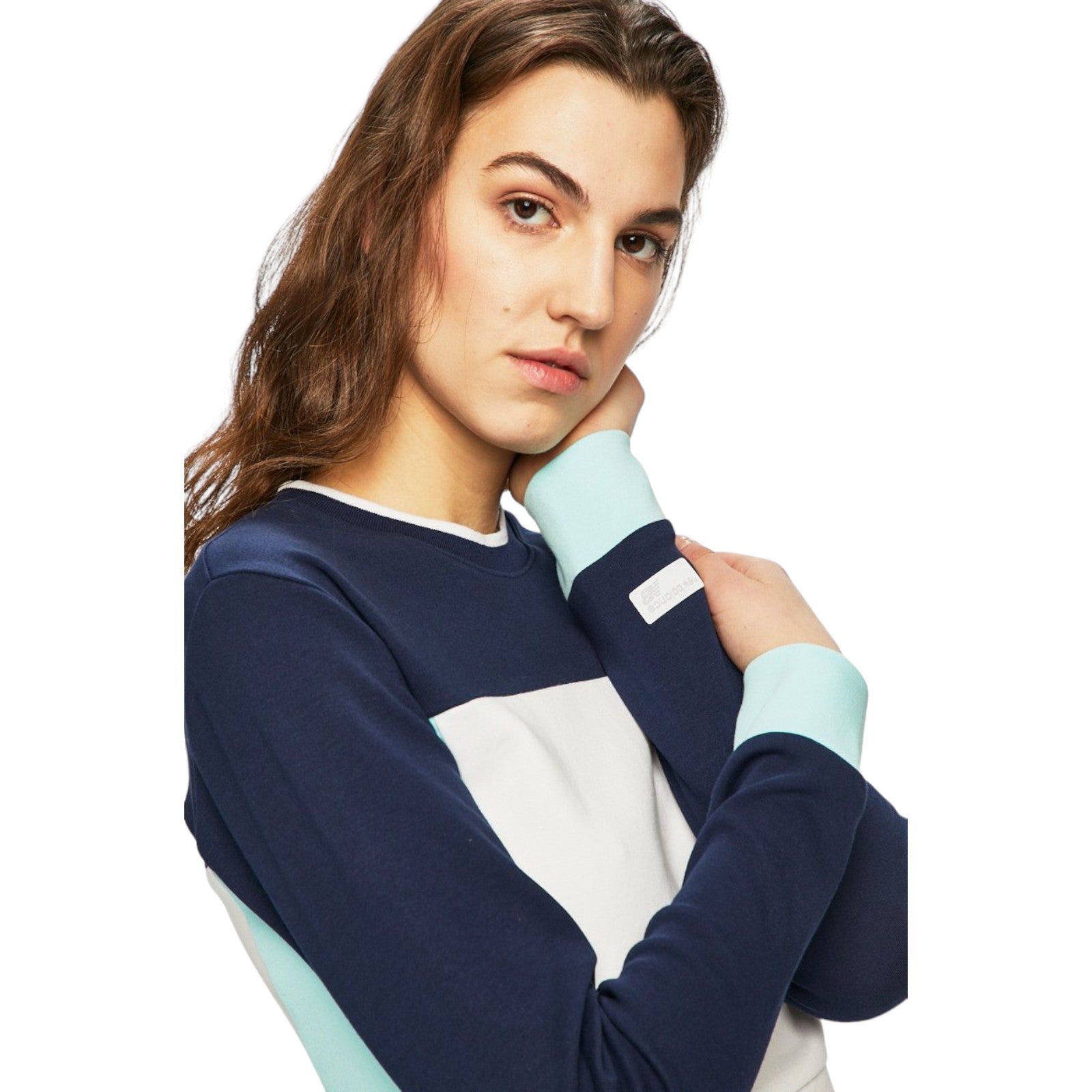 New Balance Womens Athletics Crop Sweat - Navy
