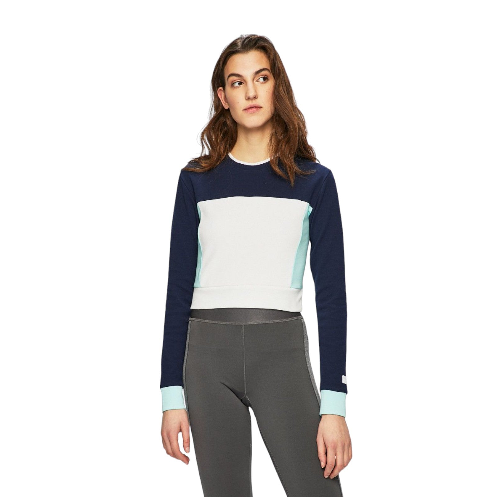 New Balance Womens Athletics Crop Sweat - Navy
