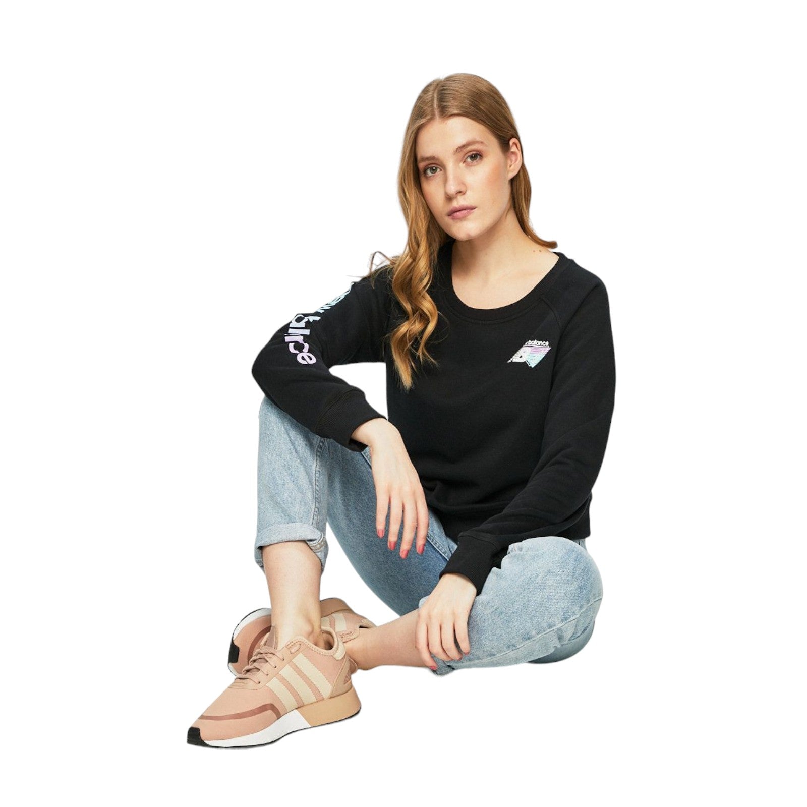 New Balance Womens Essentials 90s Crewneck Sweatshirt - Black