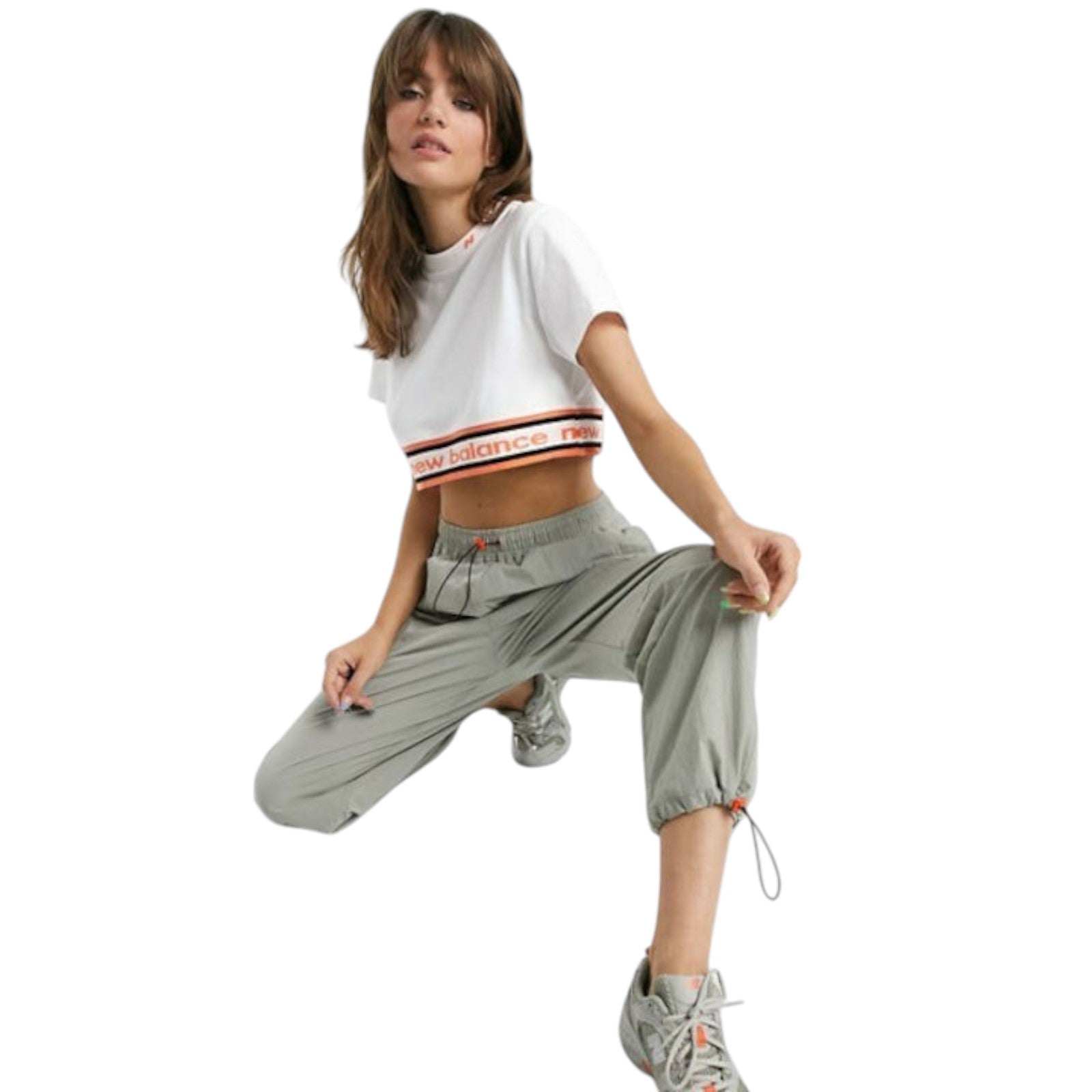 New Balance Womens Crop Top - White