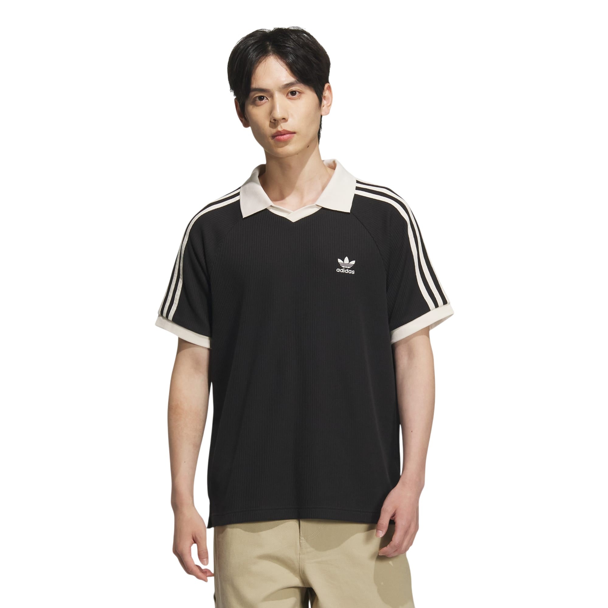adidas Originals Waffle SS Polo Shirt - Black