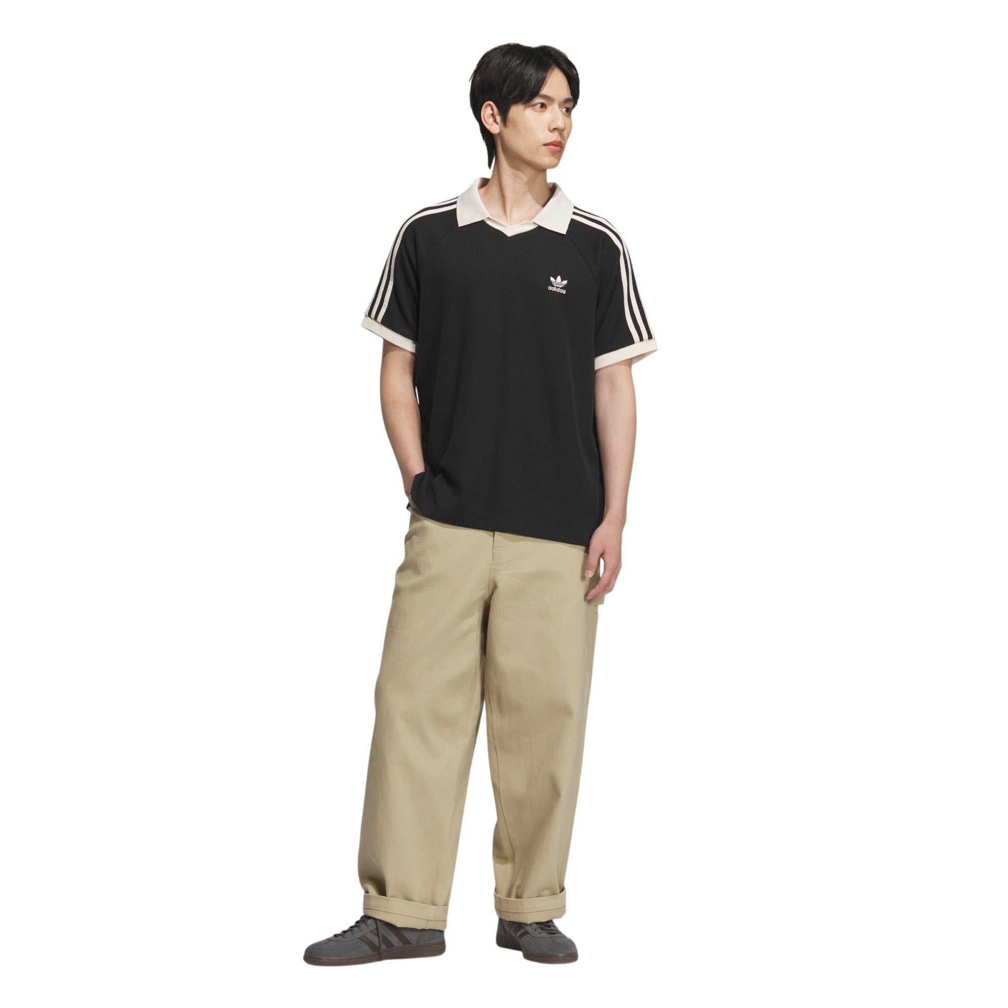 adidas Originals Waffle SS Polo Shirt - Black