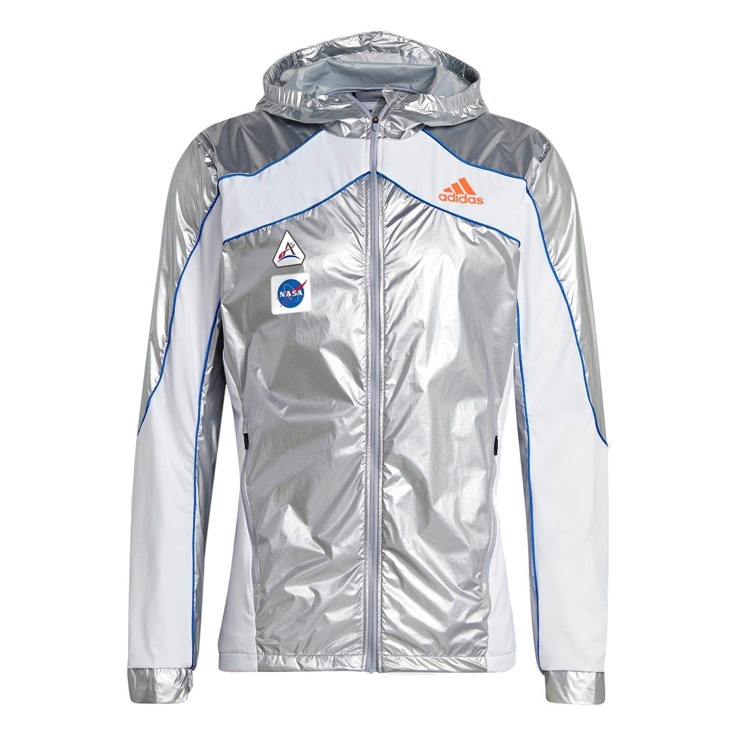 adidas Marathon NASA Space Race Jacket - Matte Silver / White - ViaductClothing - -