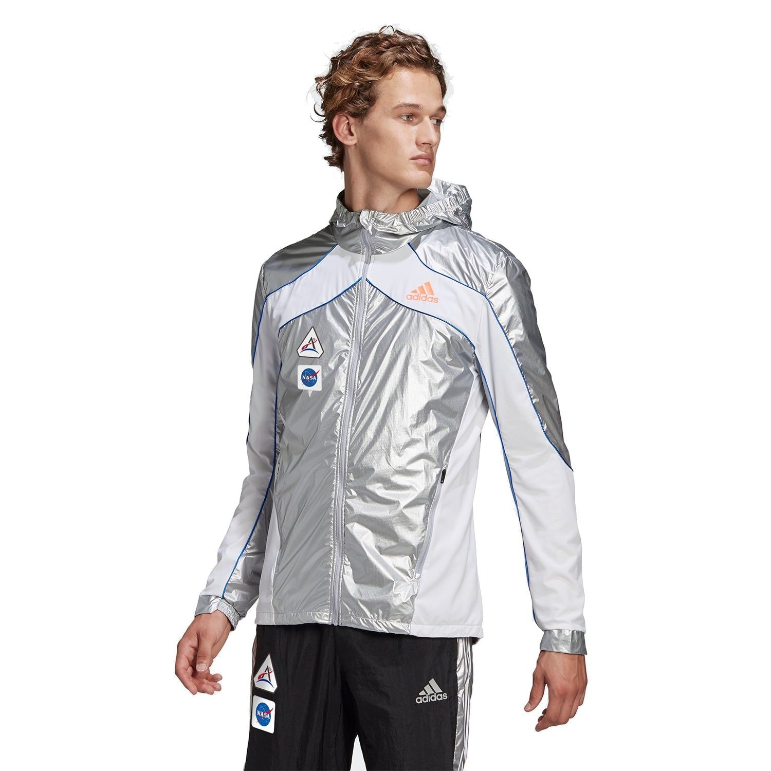 adidas Marathon NASA Space Race Jacket - Matte Silver / White - ViaductClothing - -