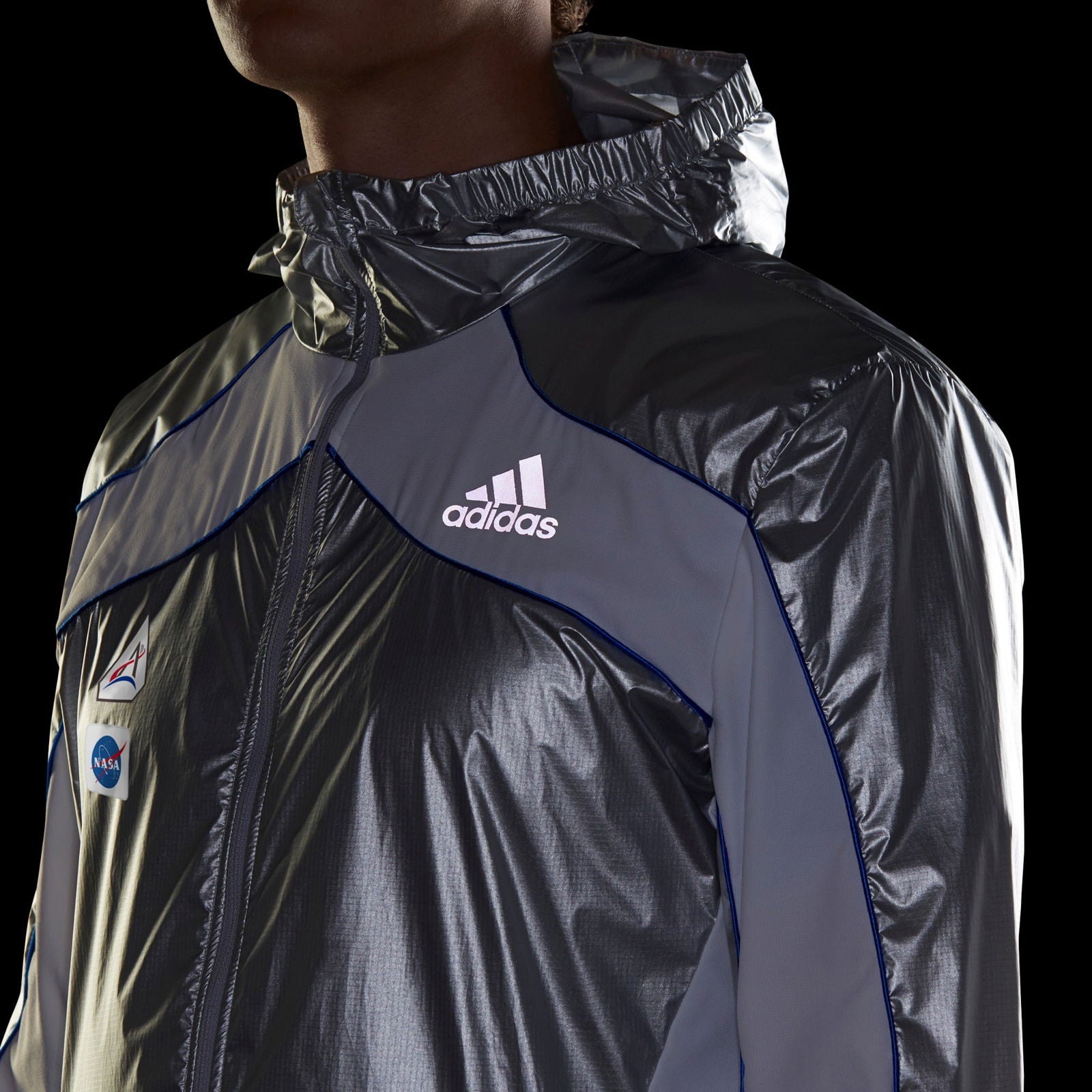 adidas Marathon NASA Space Race Jacket - Matte Silver / White - ViaductClothing - -