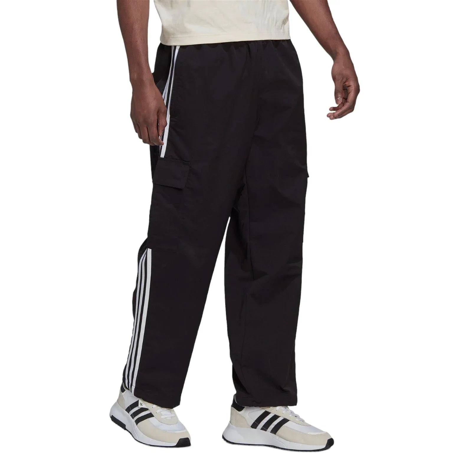 adidas Originals Adicolor 3-Stripes Cargo Pants - Black / White - ViaductClothing