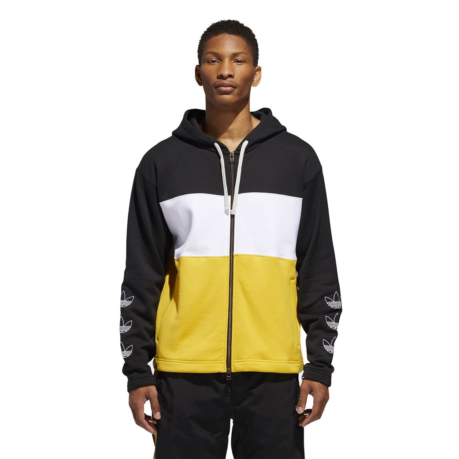 adidas Originals Full Zip Hoodie - Black/White - ViaductClothing - -