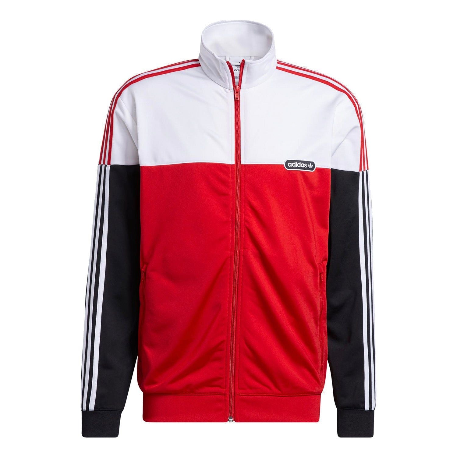 adidas Originals Split Firebird Track Top - Red/White - ViaductClothing - -