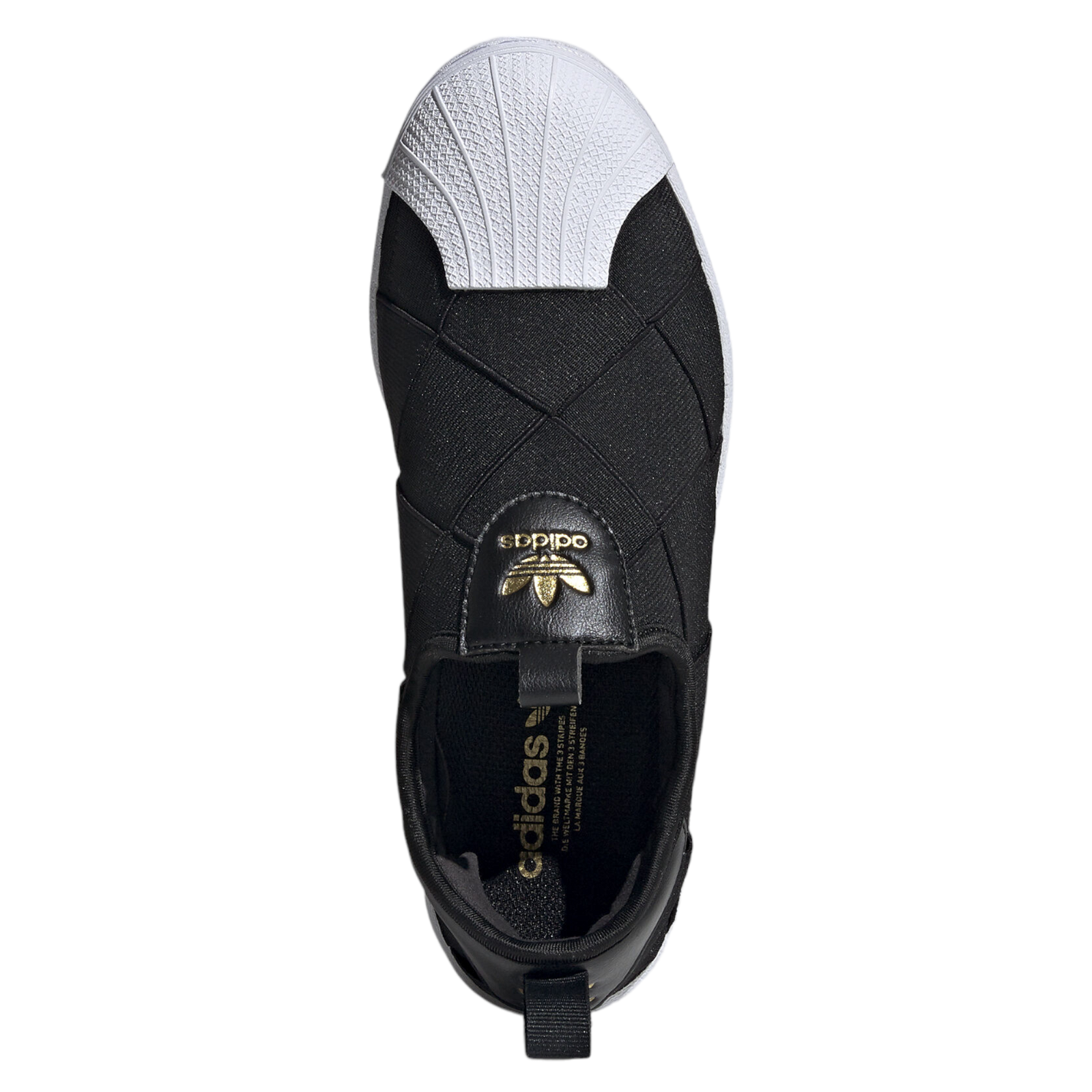 adidas Originals Womens Superstar Slip-on Shoes - Black / White - ViaductClothing - -