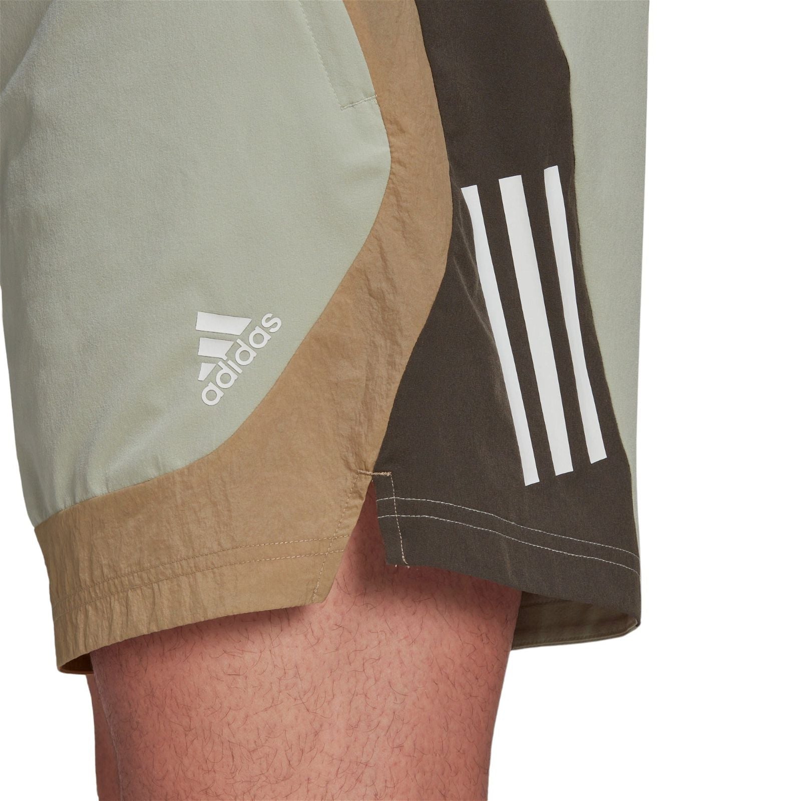 adidas Training Shorts AEROREADY Retro Vibes - Halo Green / Hemp / White - ViaductClothing - -