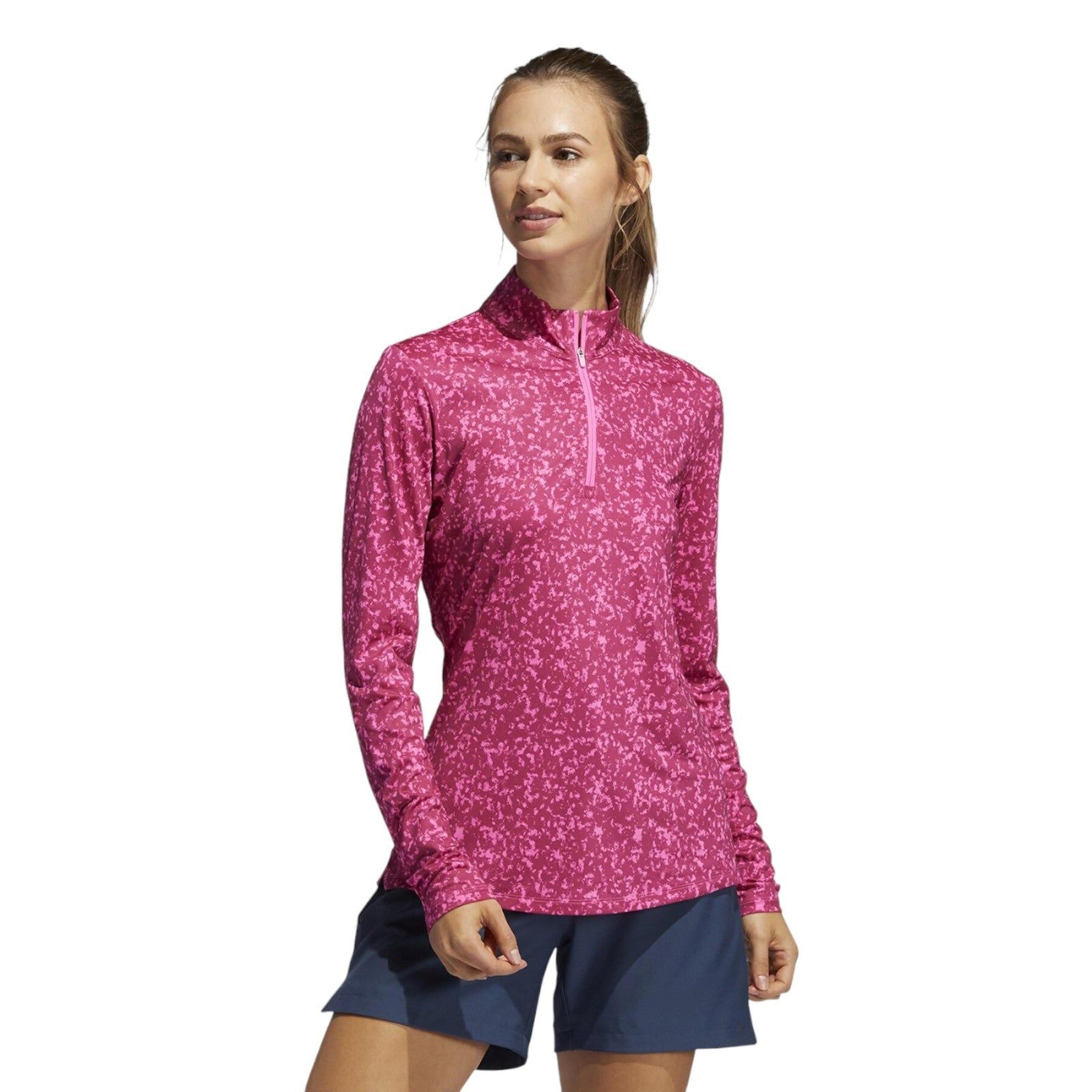 adidas Women's Primegreen AEROREADY Shirt - Screaming Pink / Wild Pink - ViaductClothing - -