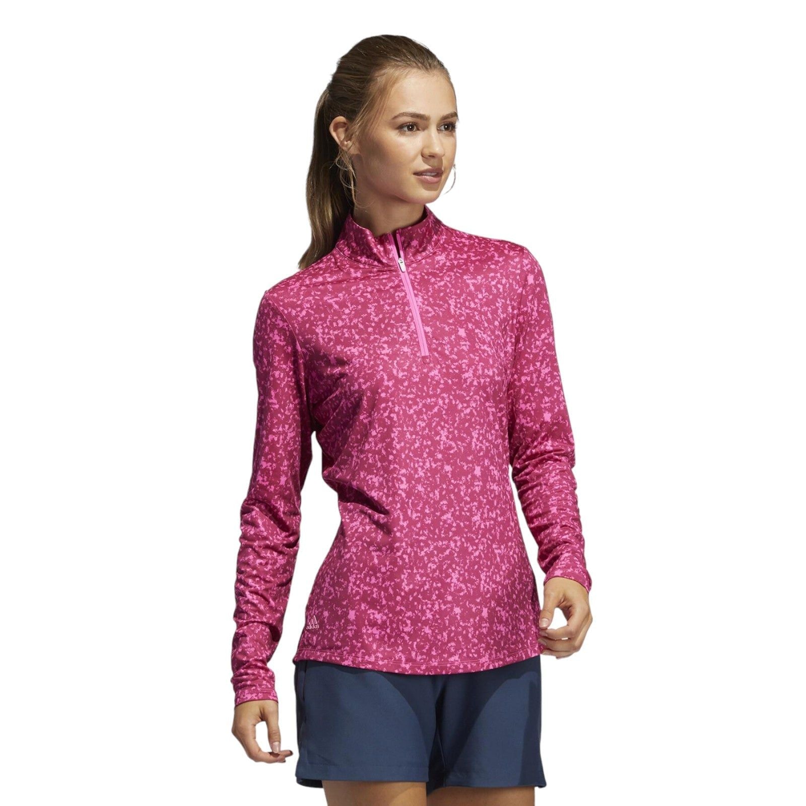 adidas Women's Primegreen AEROREADY Shirt - Screaming Pink / Wild Pink - ViaductClothing - -