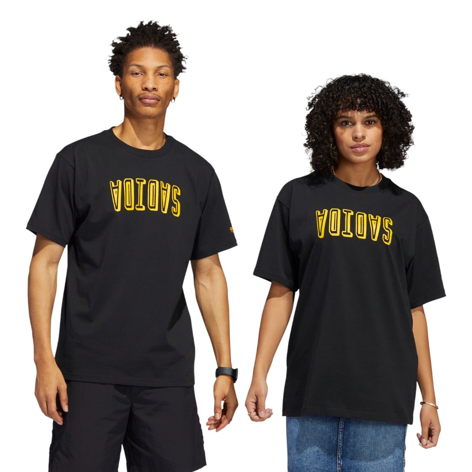 adidas Originals Unisex 4.0 Flipped Adi Skateboarding Tee - Black / Yellow - ViaductClothing - -