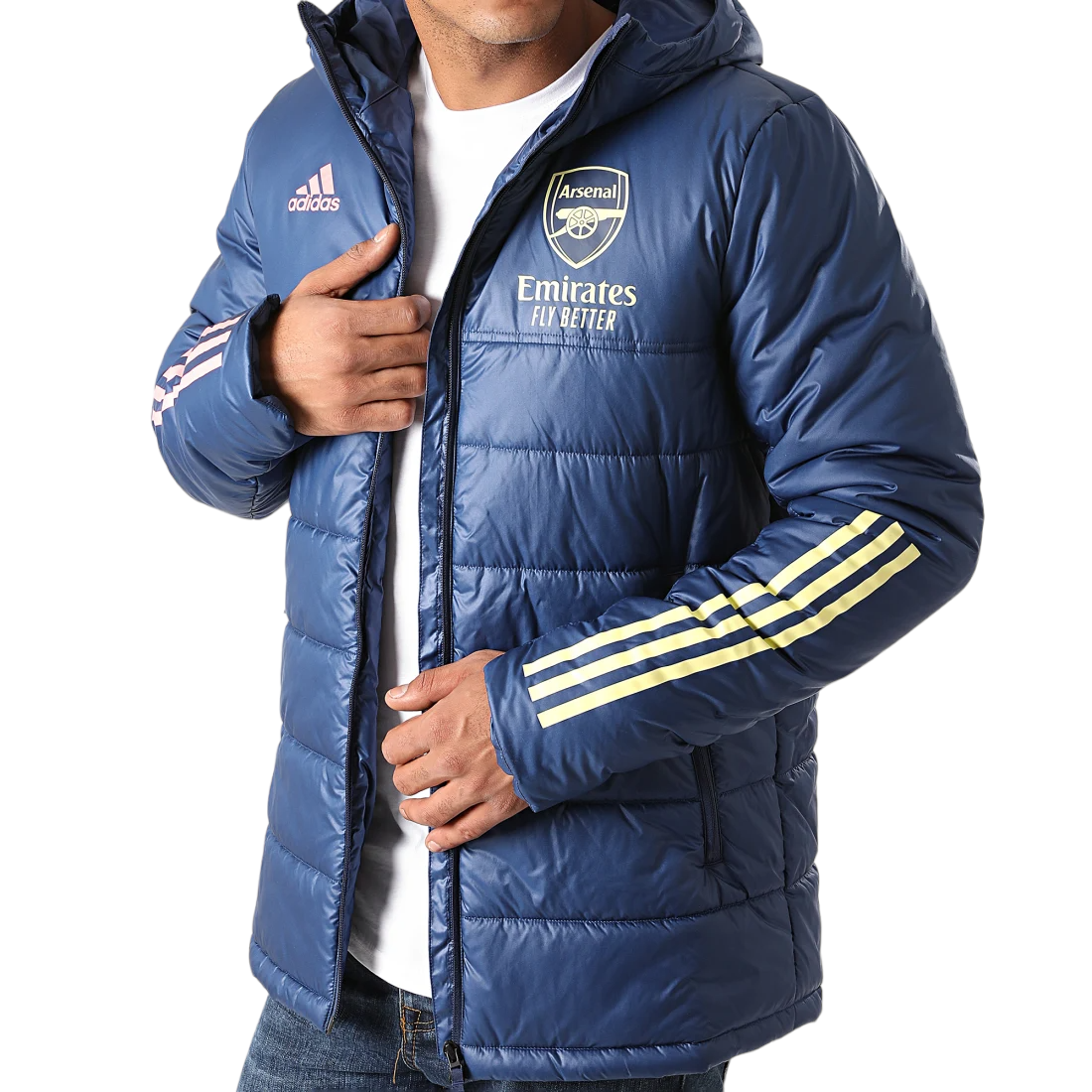 adidas Arsenal Winter Jacket - Tech Indigo / Yellow Tint - ViaductClothing - -