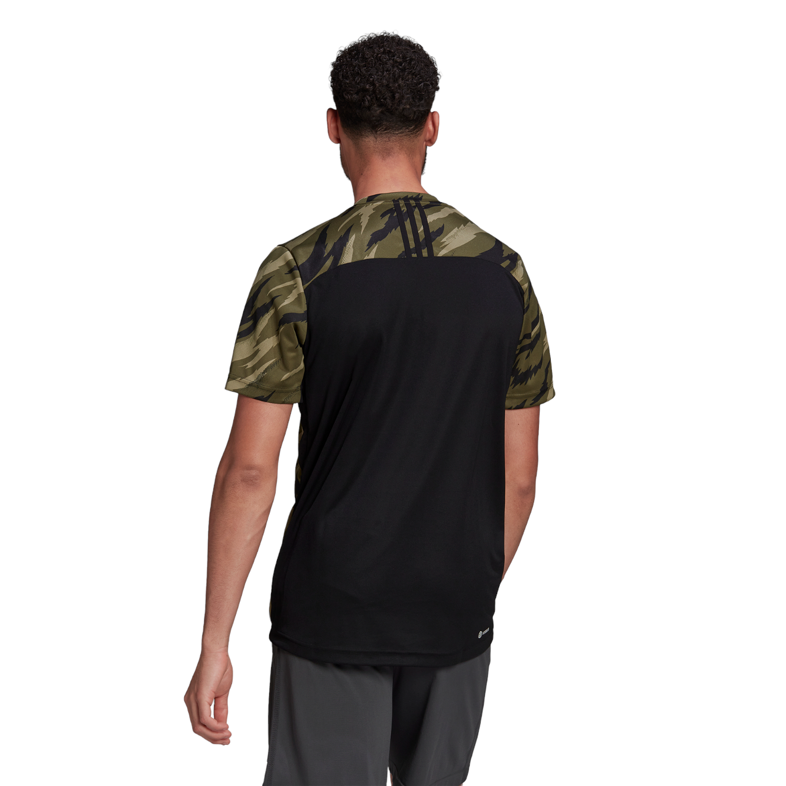 adidas AEROREADY Feelstrong Camo Sport Tee - Green - ViaductClothing - -