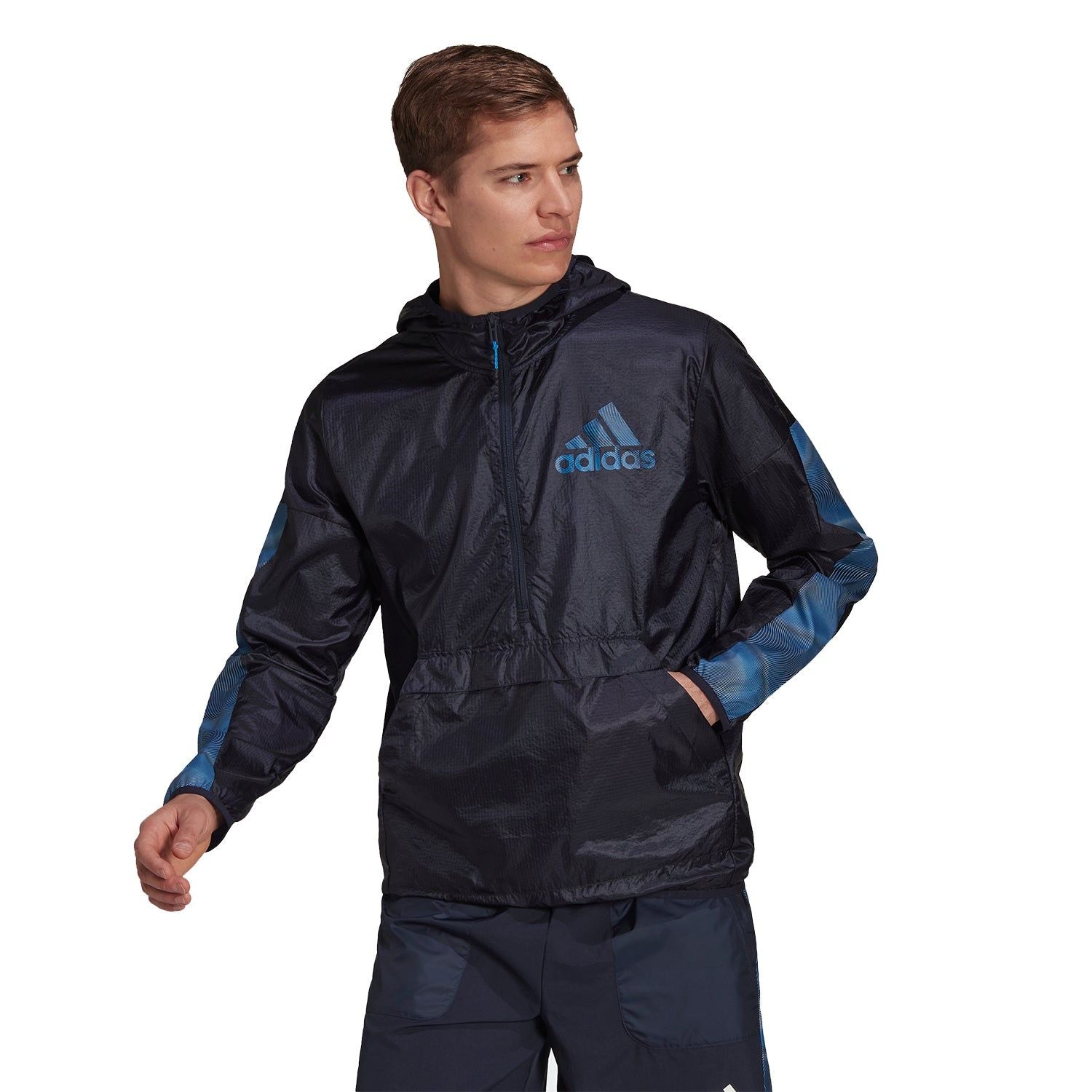 adidas AEROREADY Seasonals Sport Windbreaker - Legend Ink Navy - ViaductClothing - -