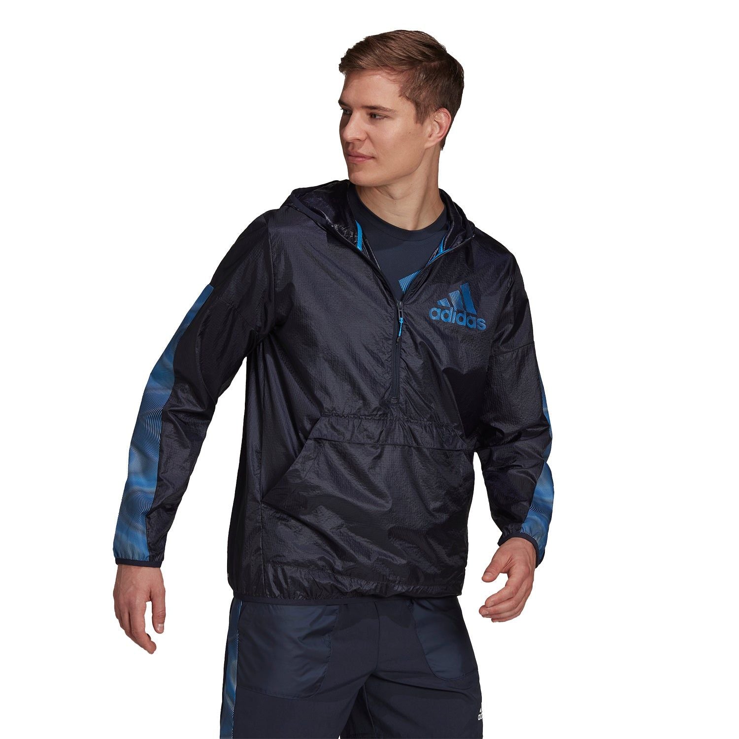 adidas AEROREADY Seasonals Sport Windbreaker - Legend Ink Navy - ViaductClothing - -