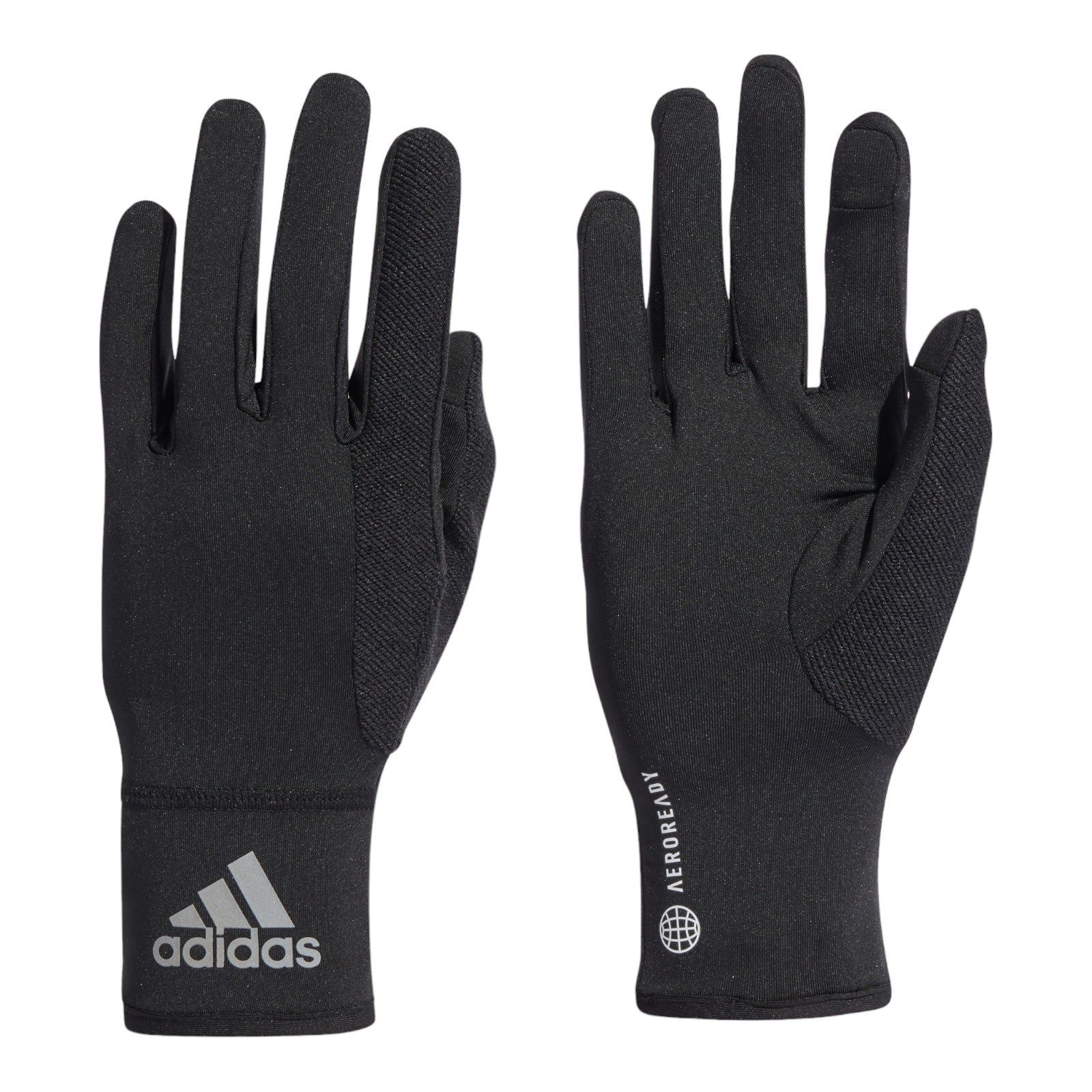 adidas AeroReady Running Gloves - Black - ViaductClothing - -