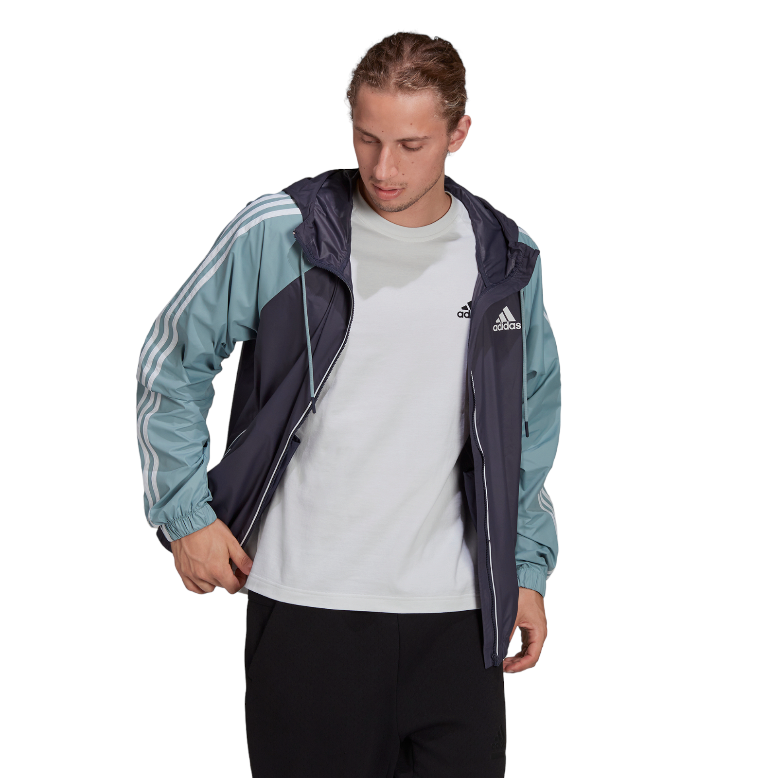 adidas BSC 3-Stripes Wind Jacket - Blue - ViaductClothing - -